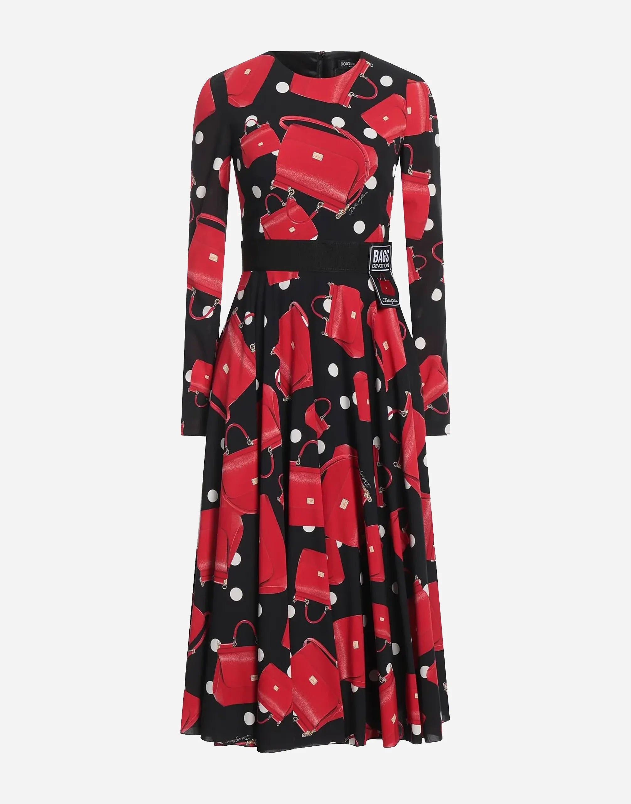 Dolce & Gabbana Devotion Bag Print Midi Dress
