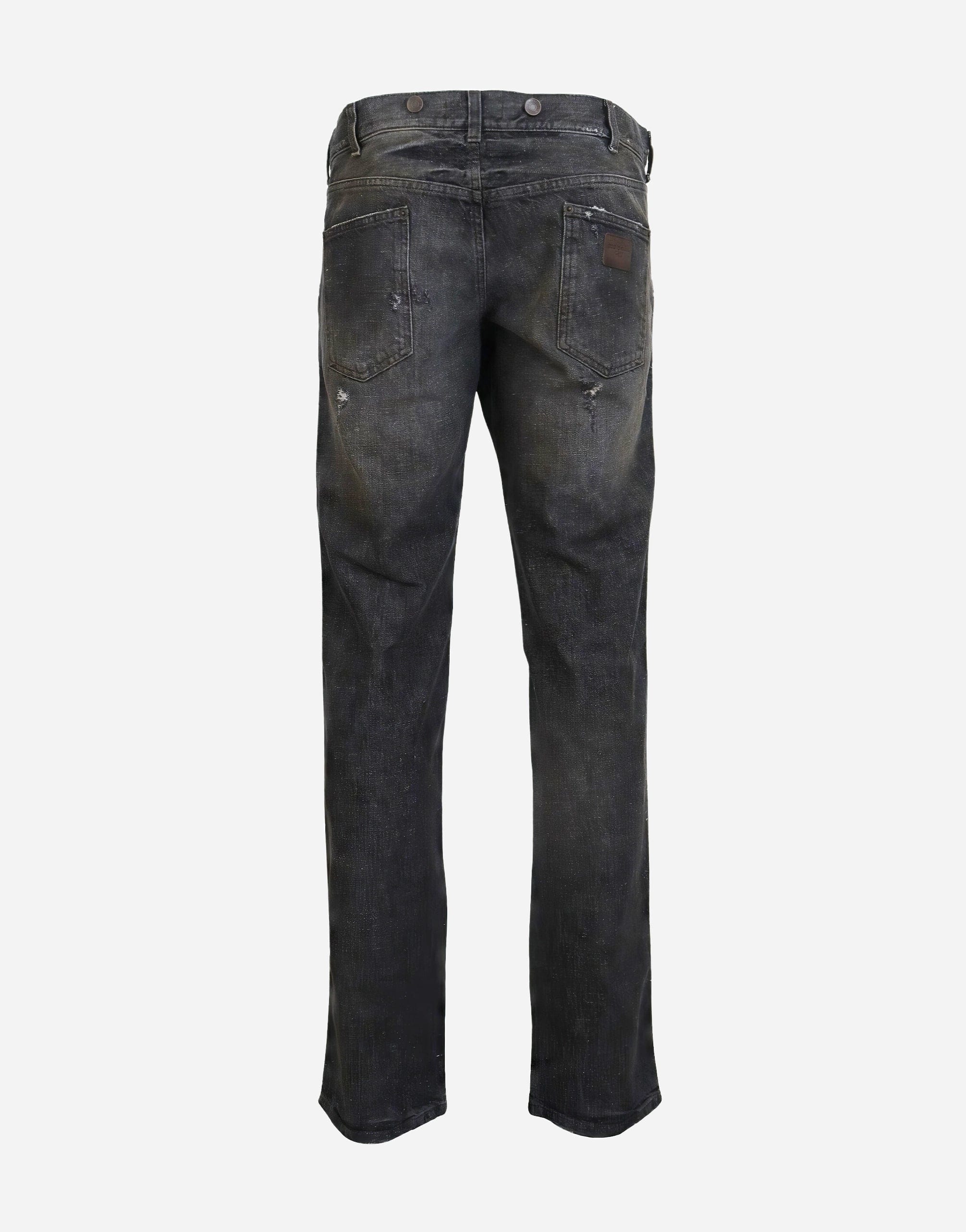 Dolce & Gabbana Gray Green Denim Regular Fit Jeans