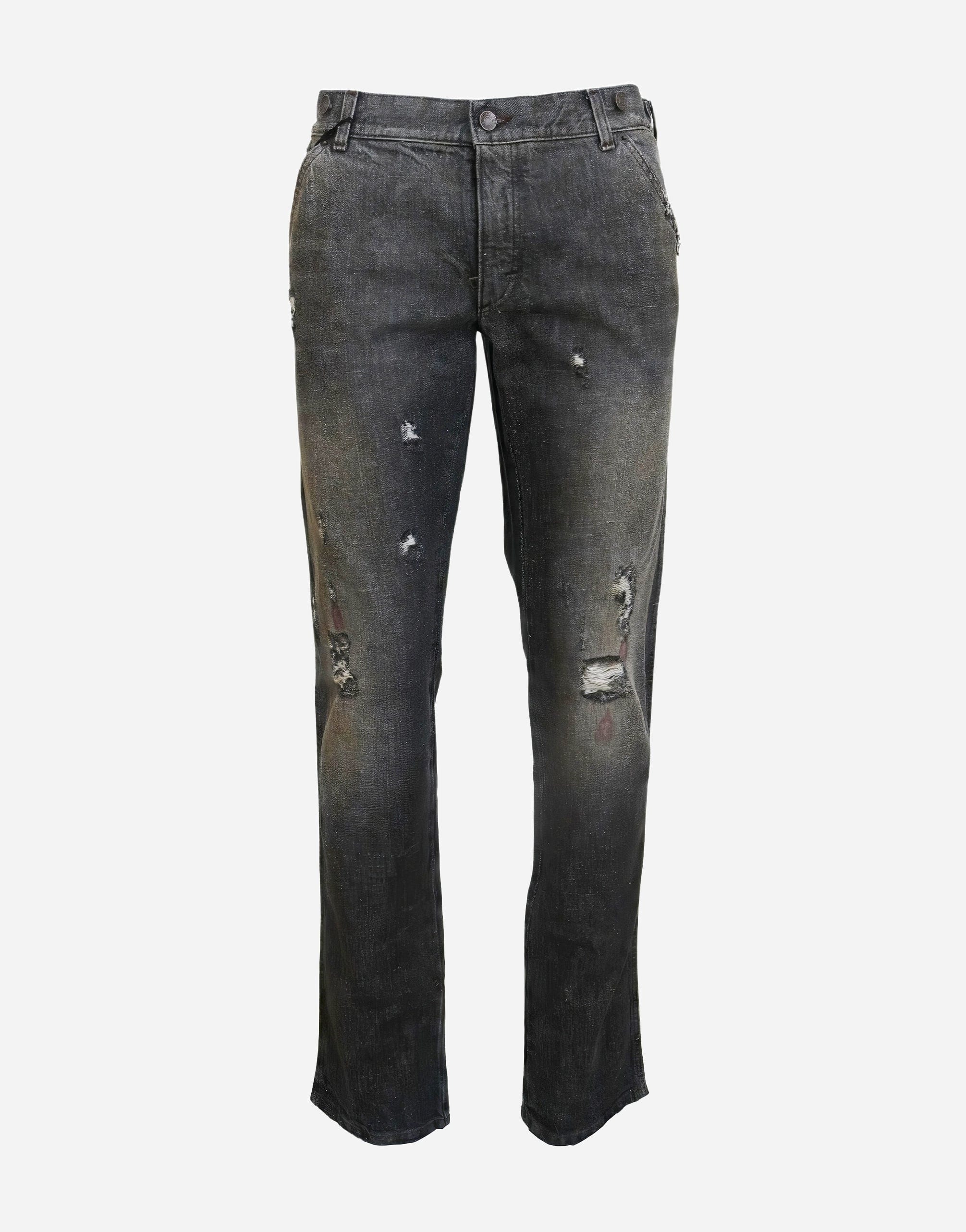 Dolce & Gabbana Gray Green Denim Regular Fit Jeans