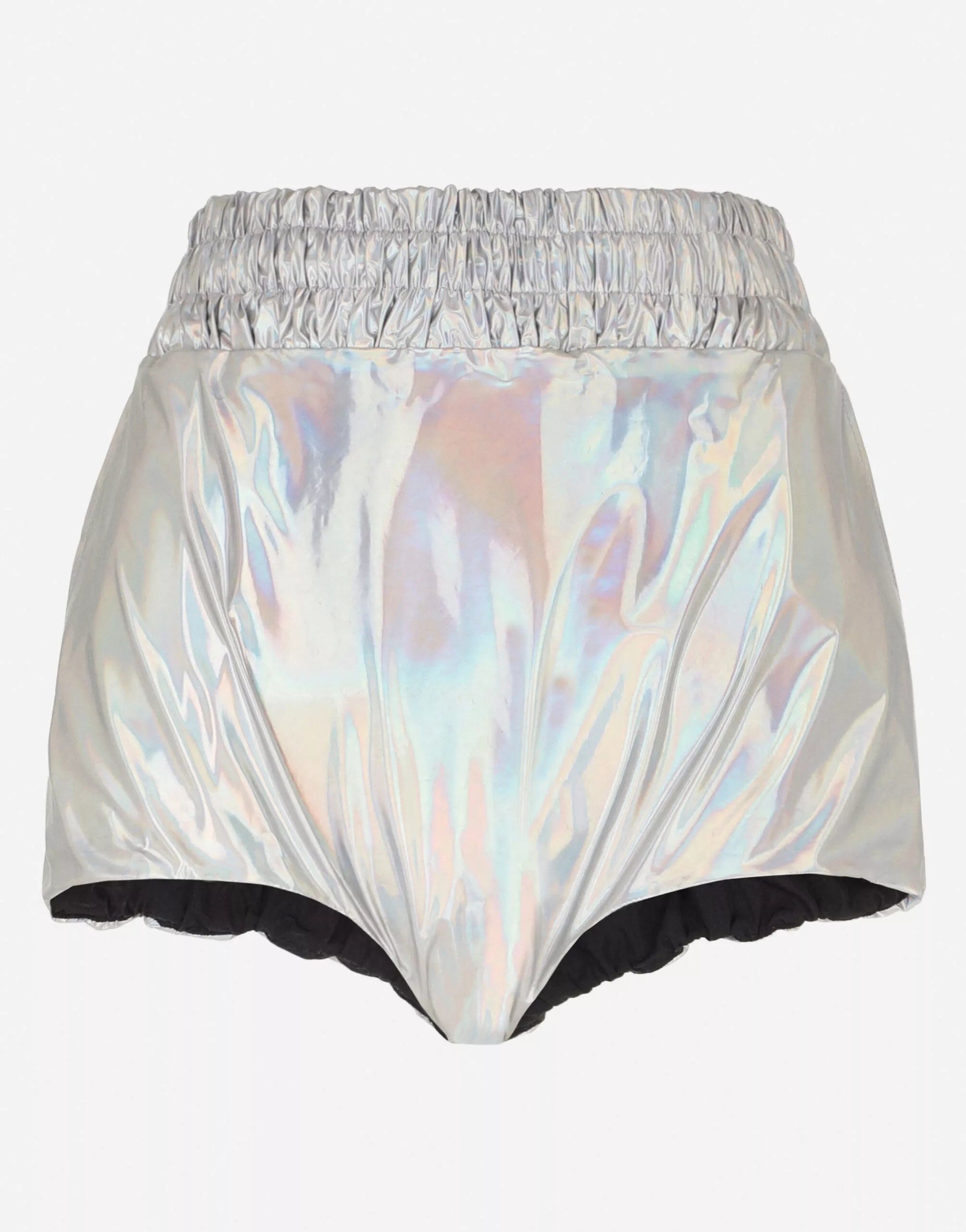 Dolce & Gabbana Silver Holographic High Waist Hot Pants Shorts