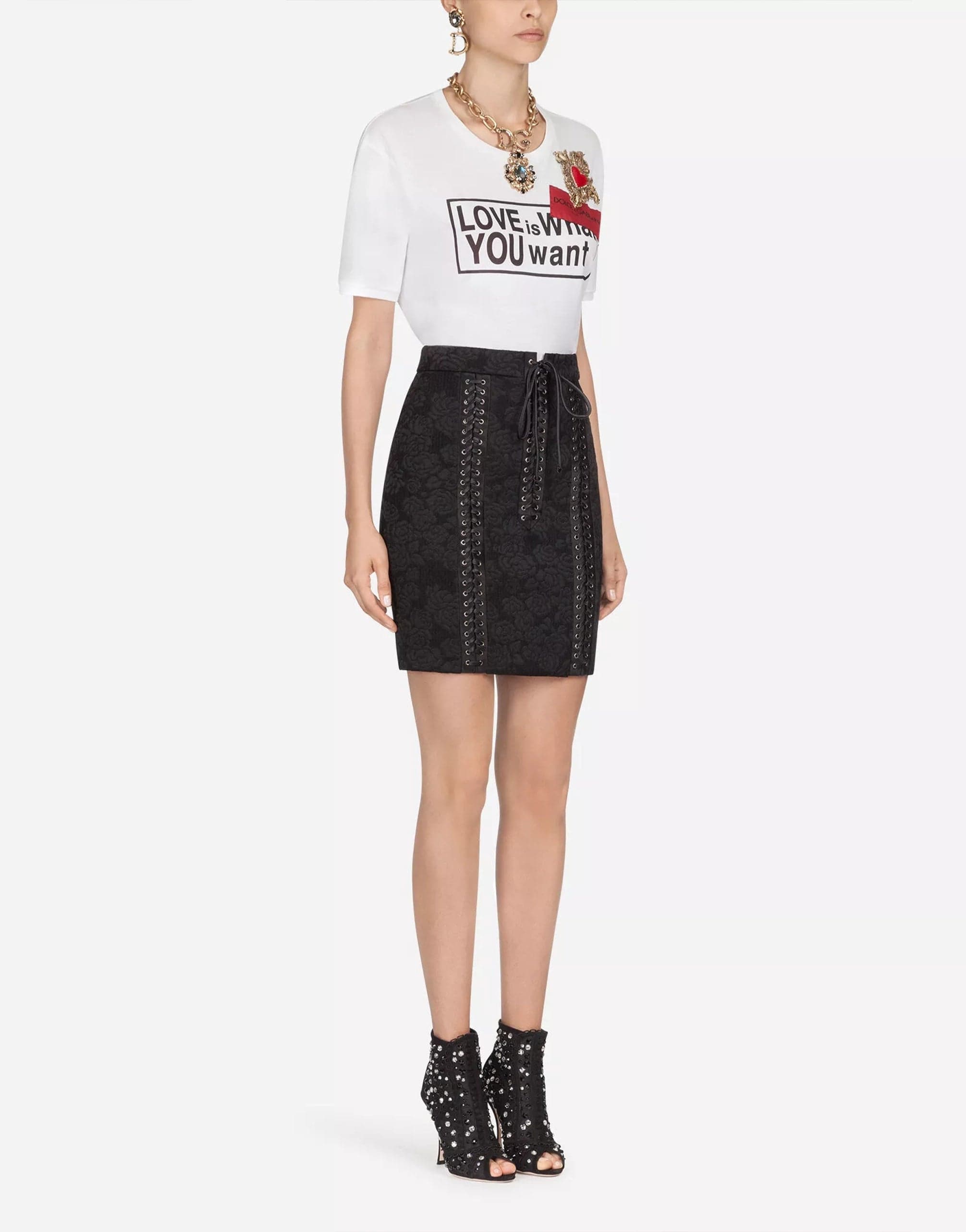 Dolce & Gabbana Short Skirt In Jacquard