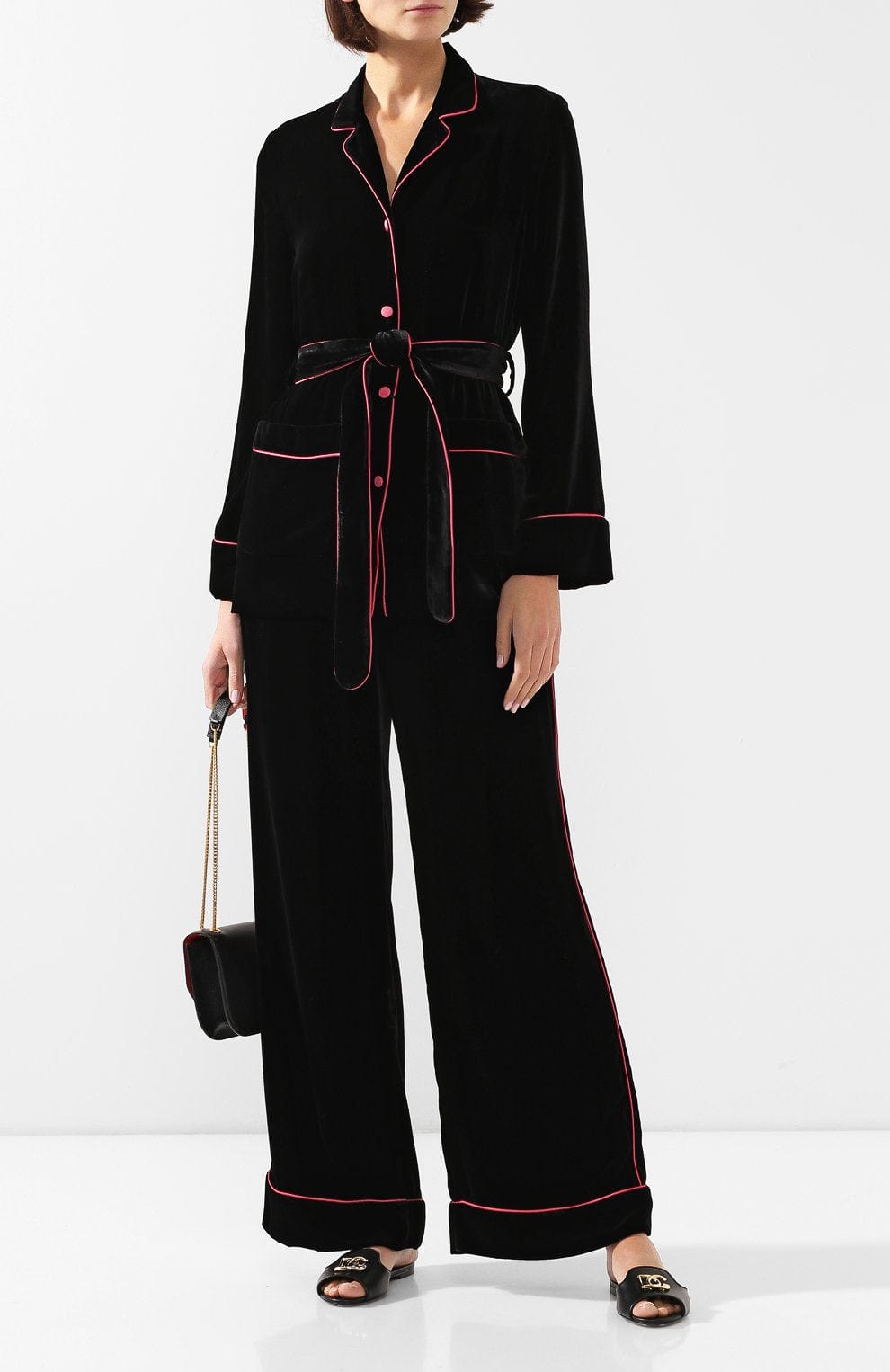 Dolce & Gabbana Black Button Belted Blazer Viscose Jacket