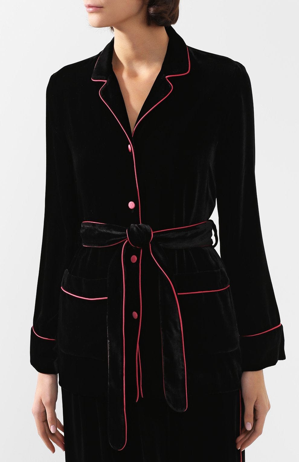 Dolce & Gabbana Black Button Belted Blazer Viscose Jacket
