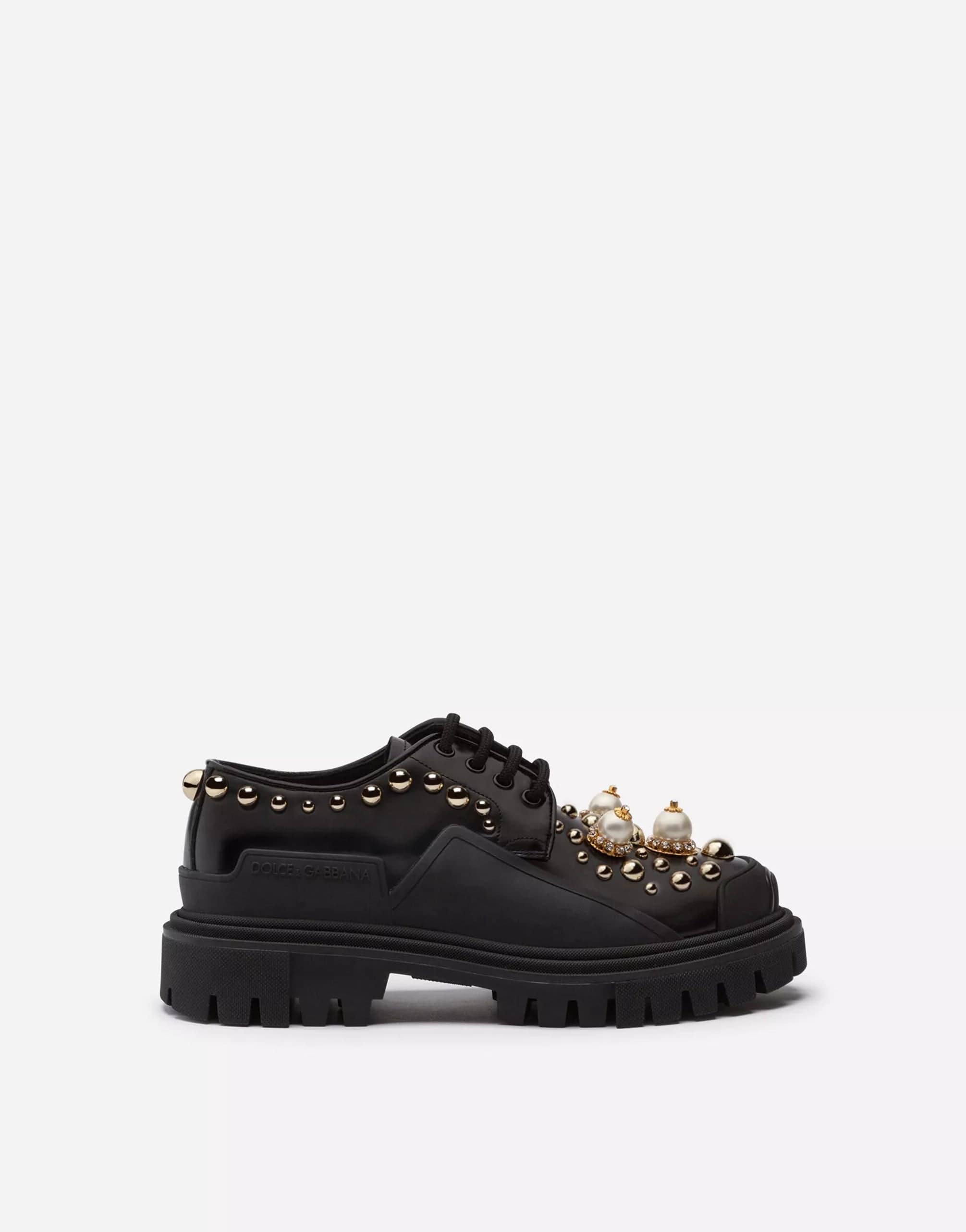 Dolce & Gabbana Pearled And Studded Trekking Derby Shoes
