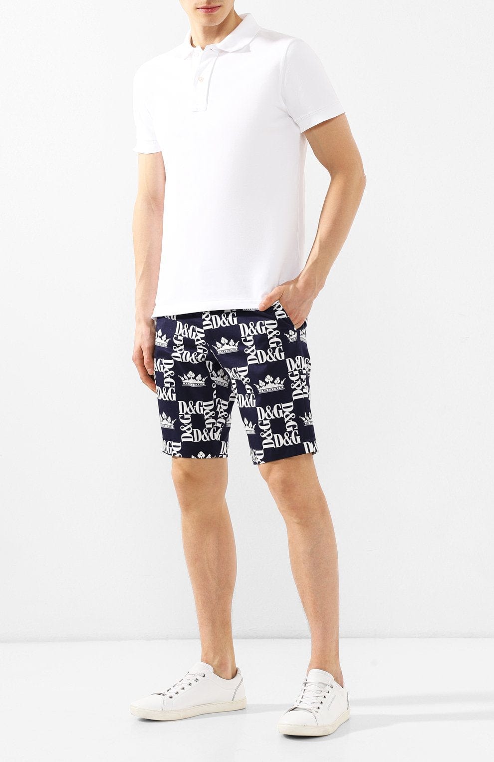 Dolce & Gabbana Crown Logo Print Shorts