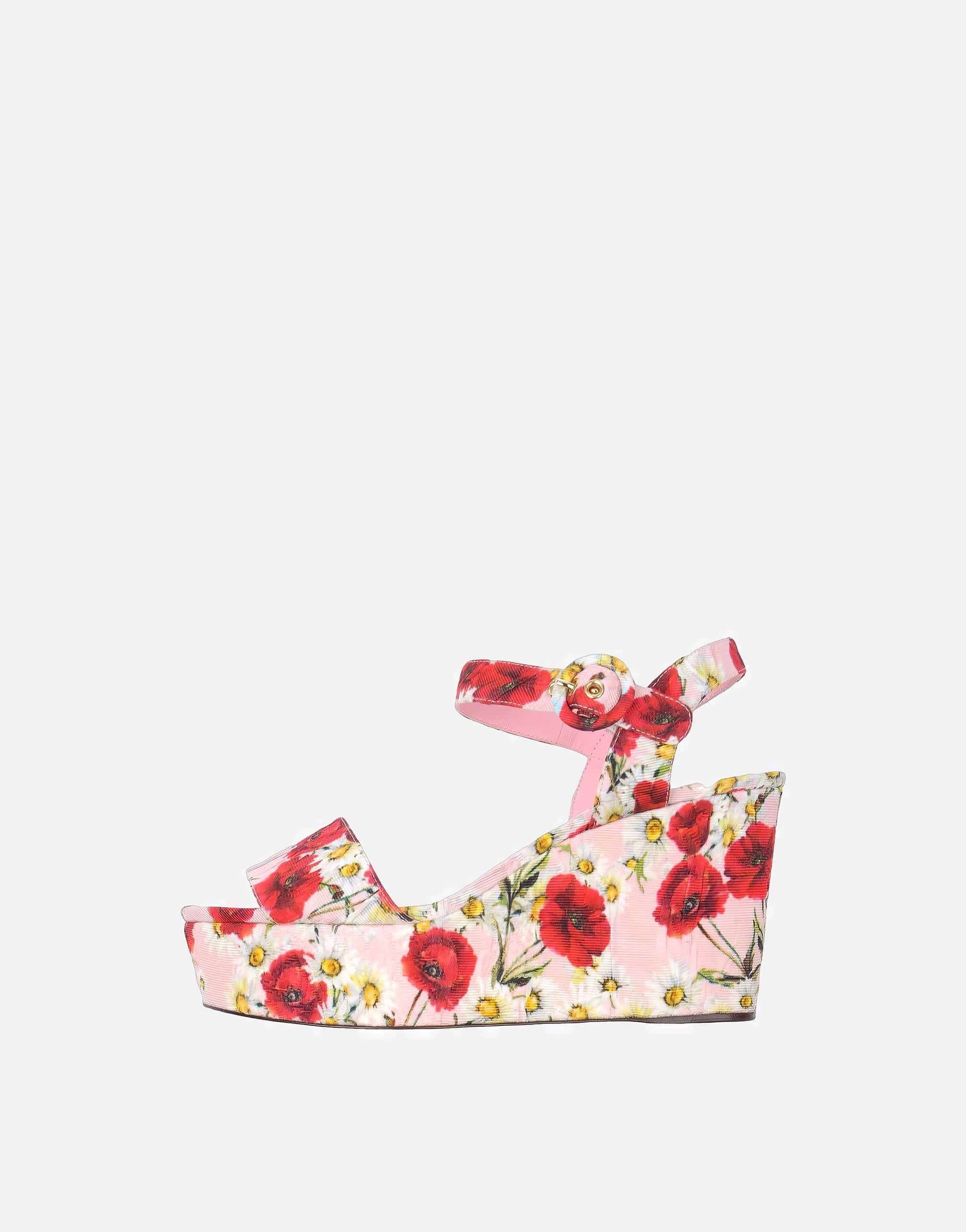 Dolce & Gabbana Multicolor floral print Wedges Floral Ankle Strap Sandals