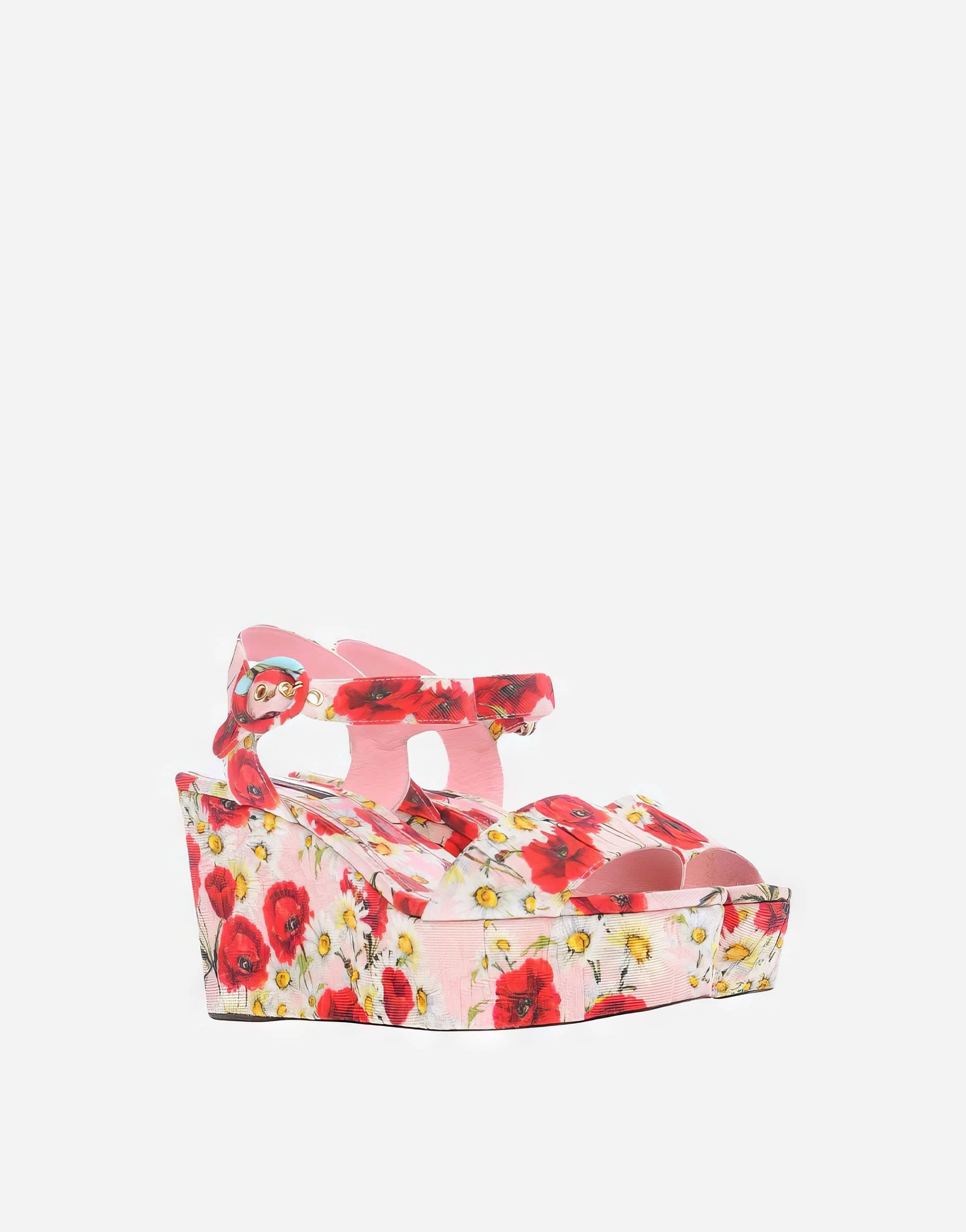 Dolce & Gabbana Multicolor floral print Wedges Floral Ankle Strap Sandals