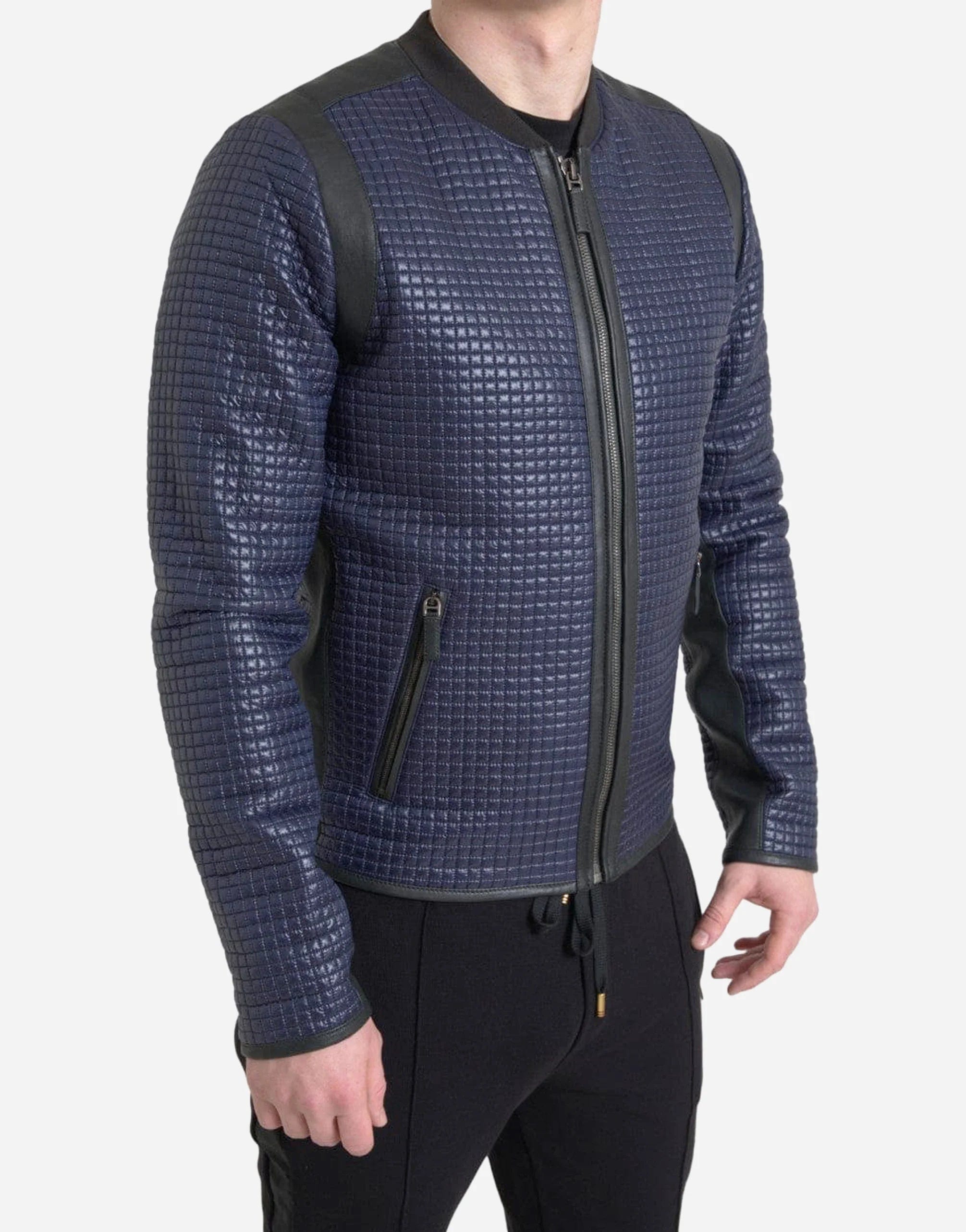 Quilt Pattern Blouson Biker Jacket