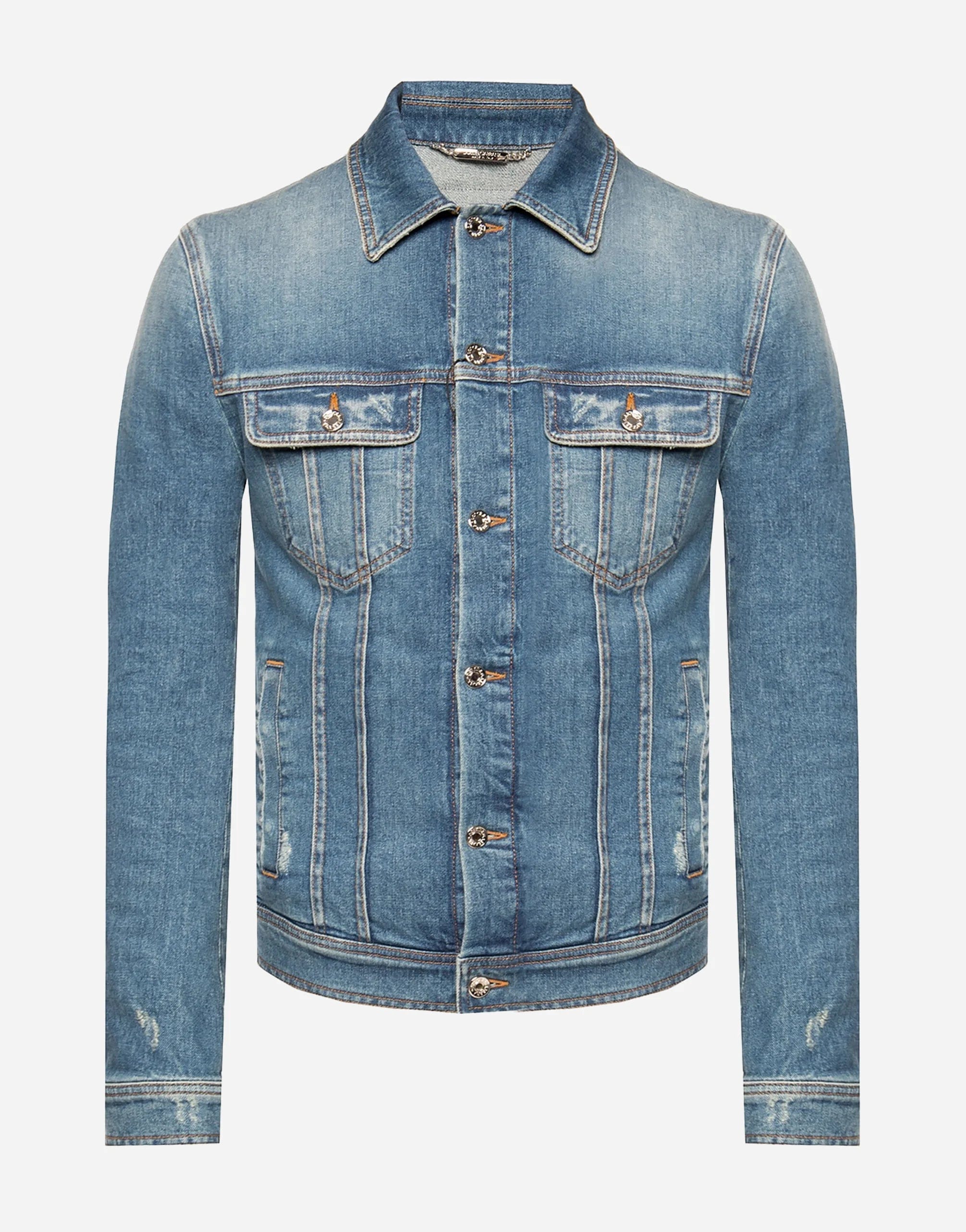 Dolce & Gabbana Washed Cotton Stretch Denim Jacket