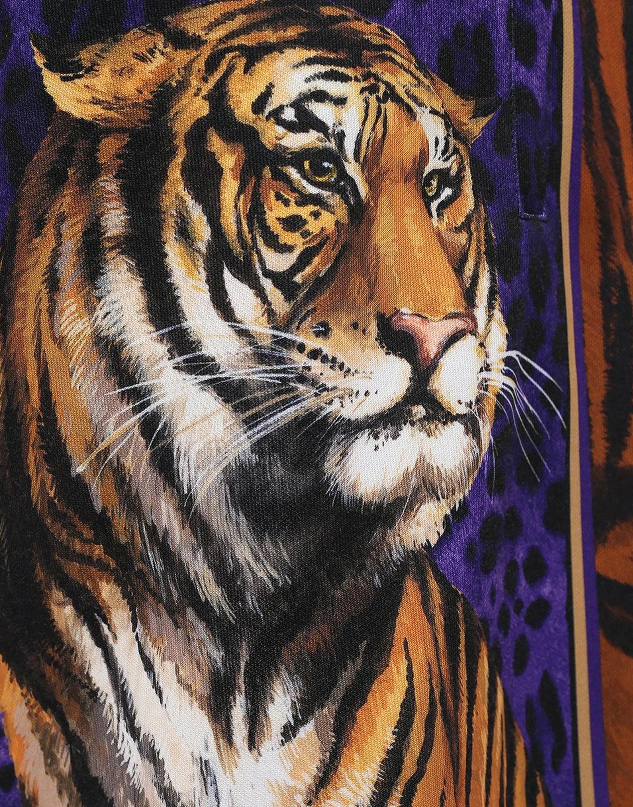 Dolce & Gabbana Drawstring Tiger-Print Shorts