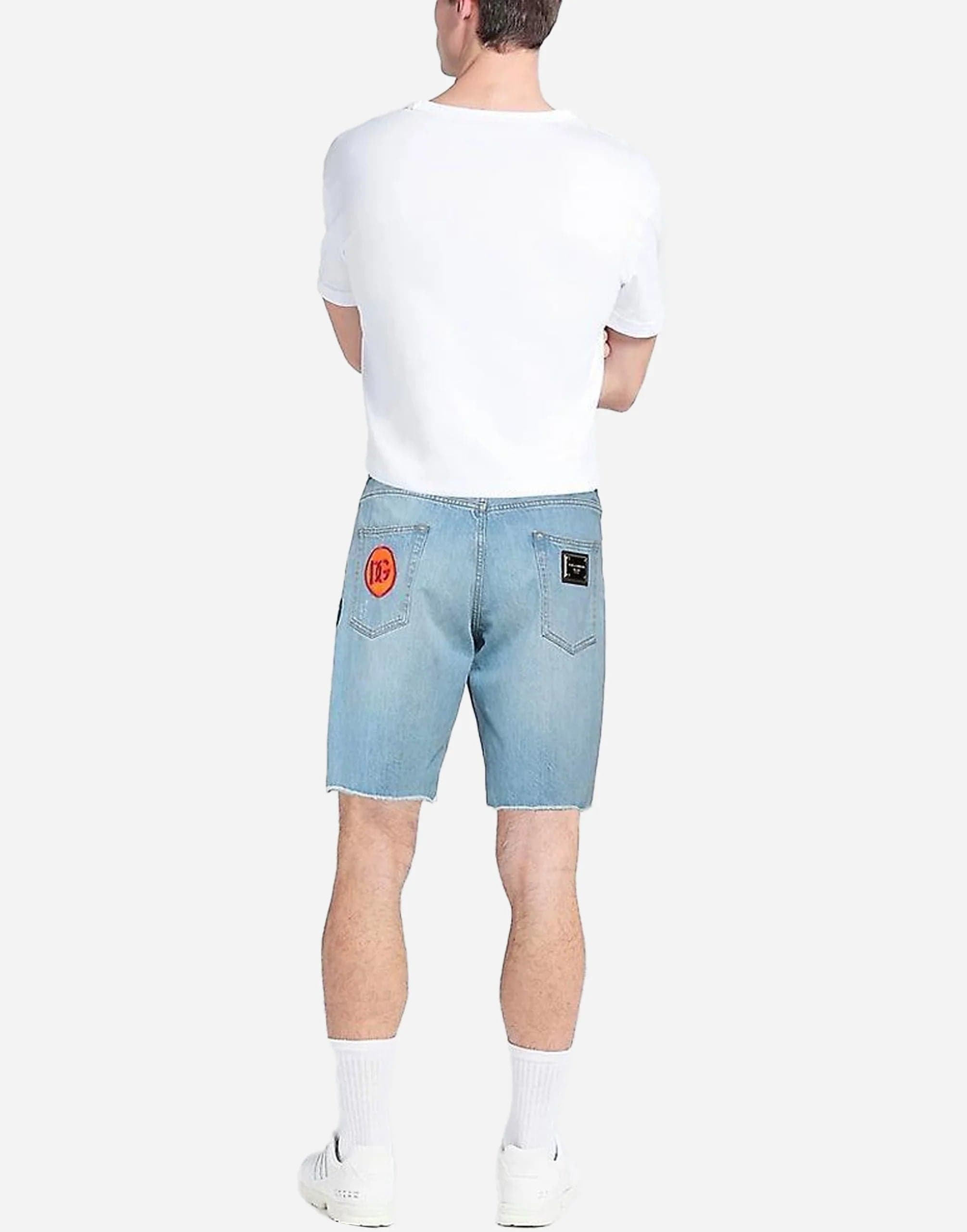 Dolce & Gabbana Logo-Patch Denim Shorts