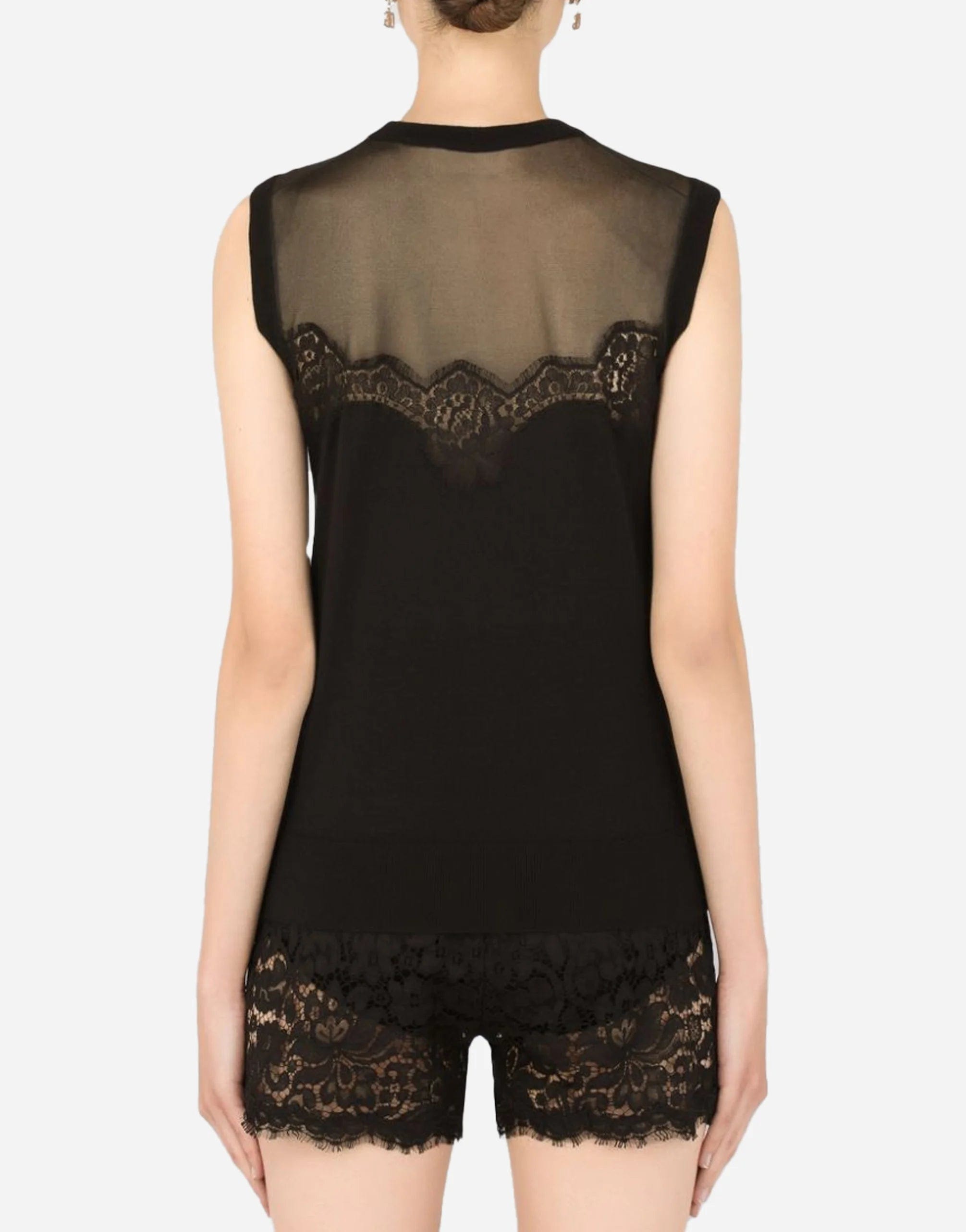 Dolce & Gabbana Lace-Embroidered Sleeveless Top