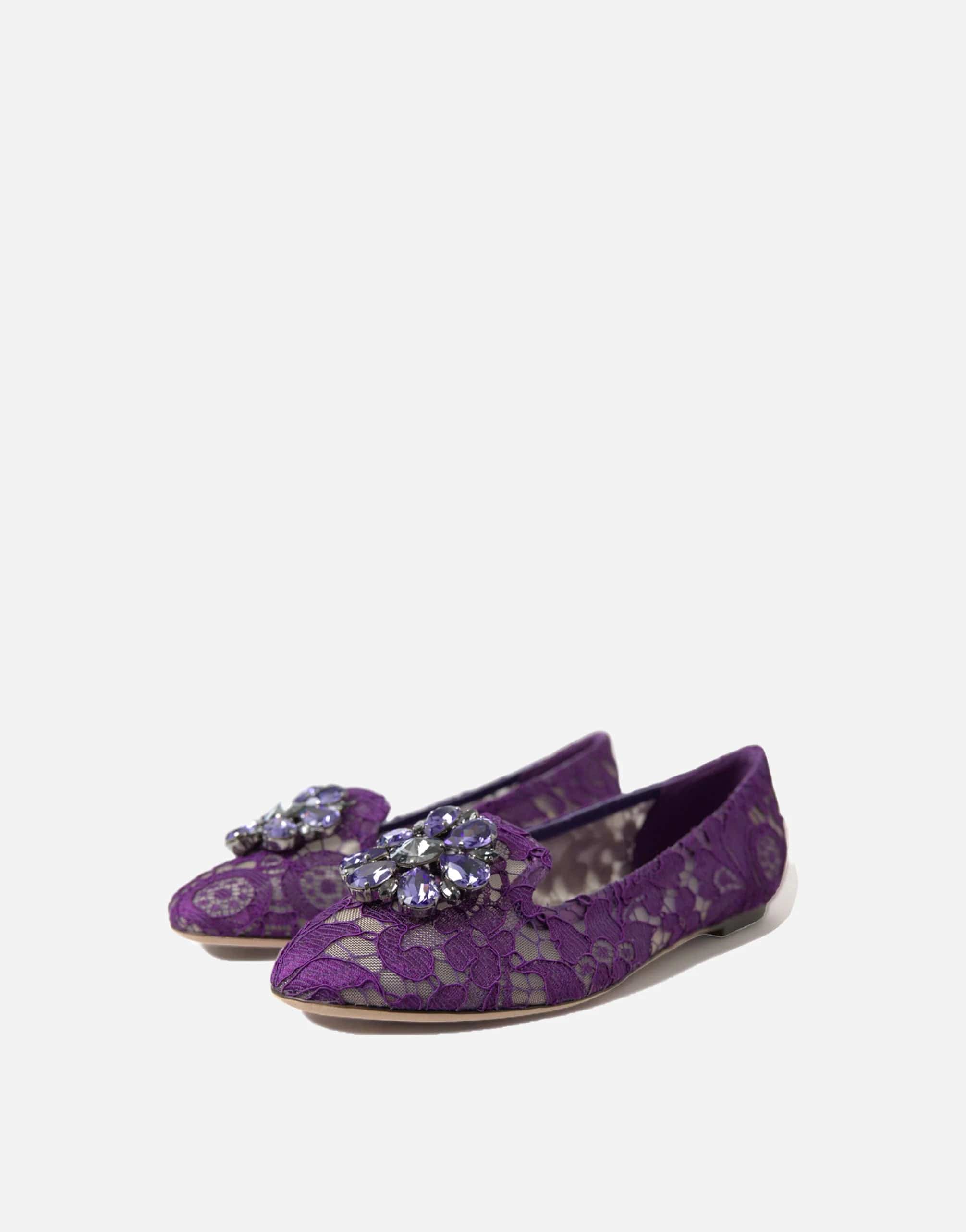 Dolce & Gabbana Vally Taormina Lace Crystal Flats