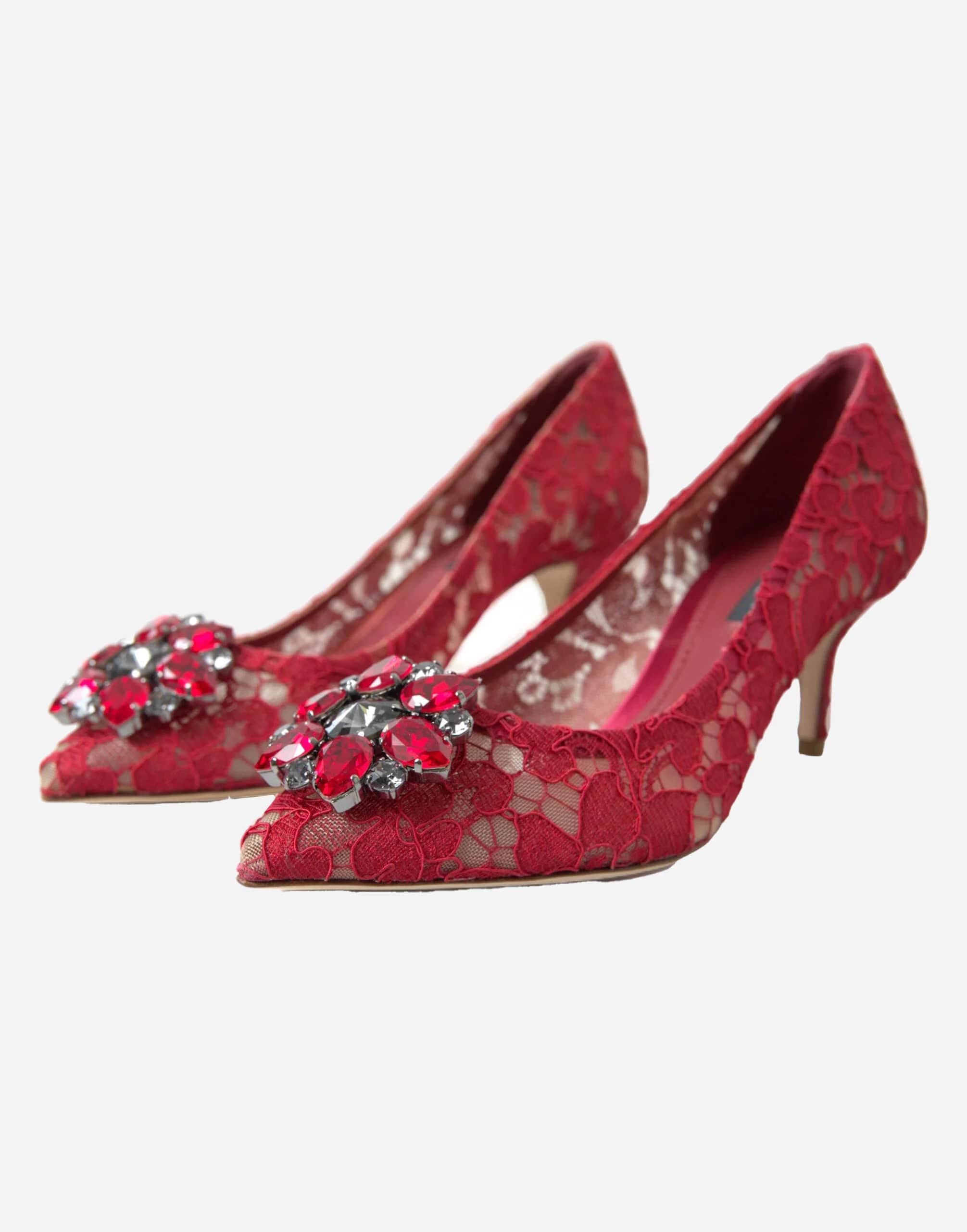 Dolce & Gabbana Embellished Lace Rosa Pumps 60