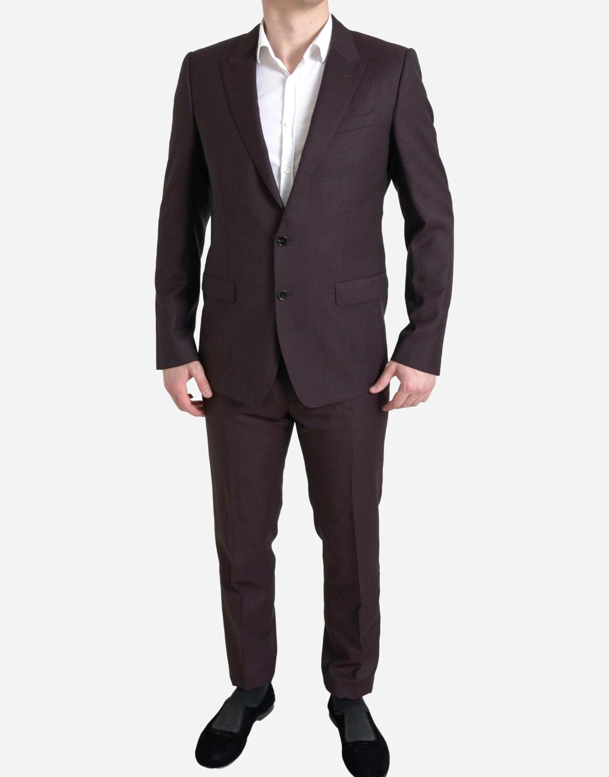 Dolce & Gabbana Maroon Two-Piece Single Breasted Martini Suit