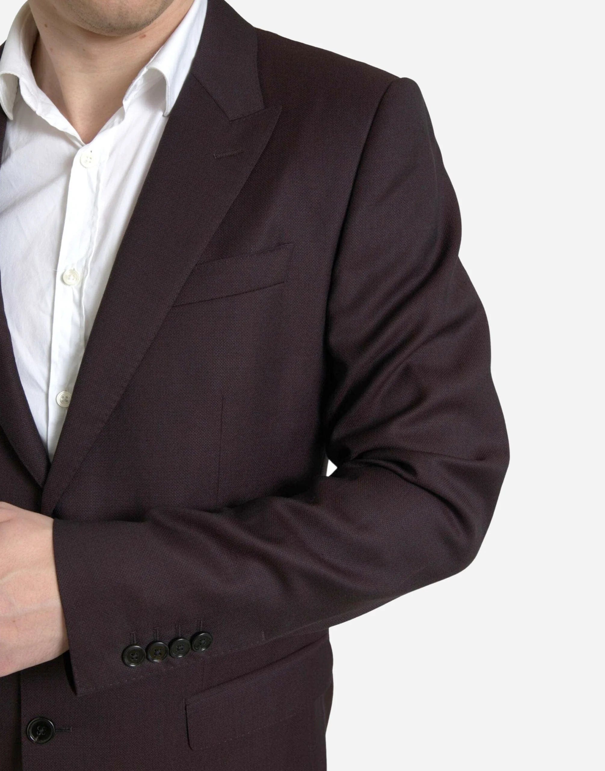 Dolce & Gabbana Maroon Two-Piece Single Breasted Martini Suit