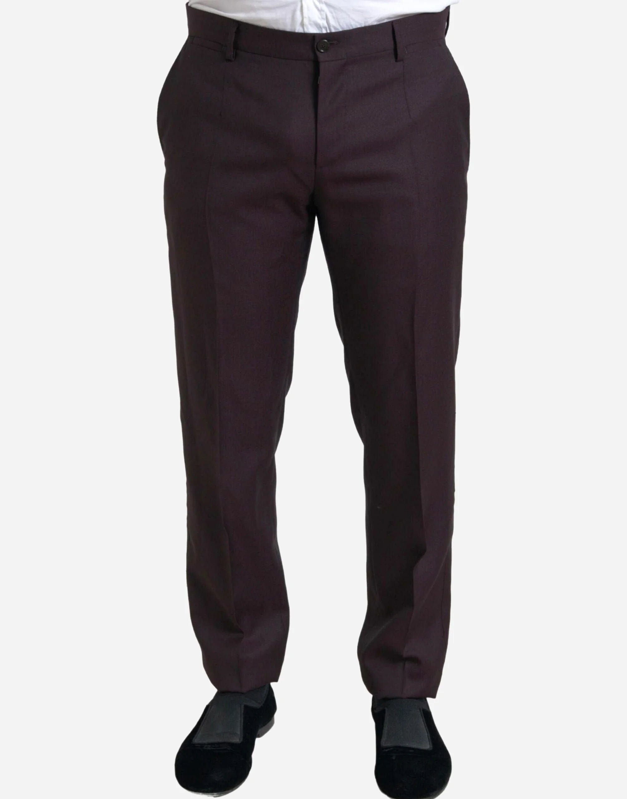 Dolce & Gabbana Maroon Two-Piece Single Breasted Martini Suit