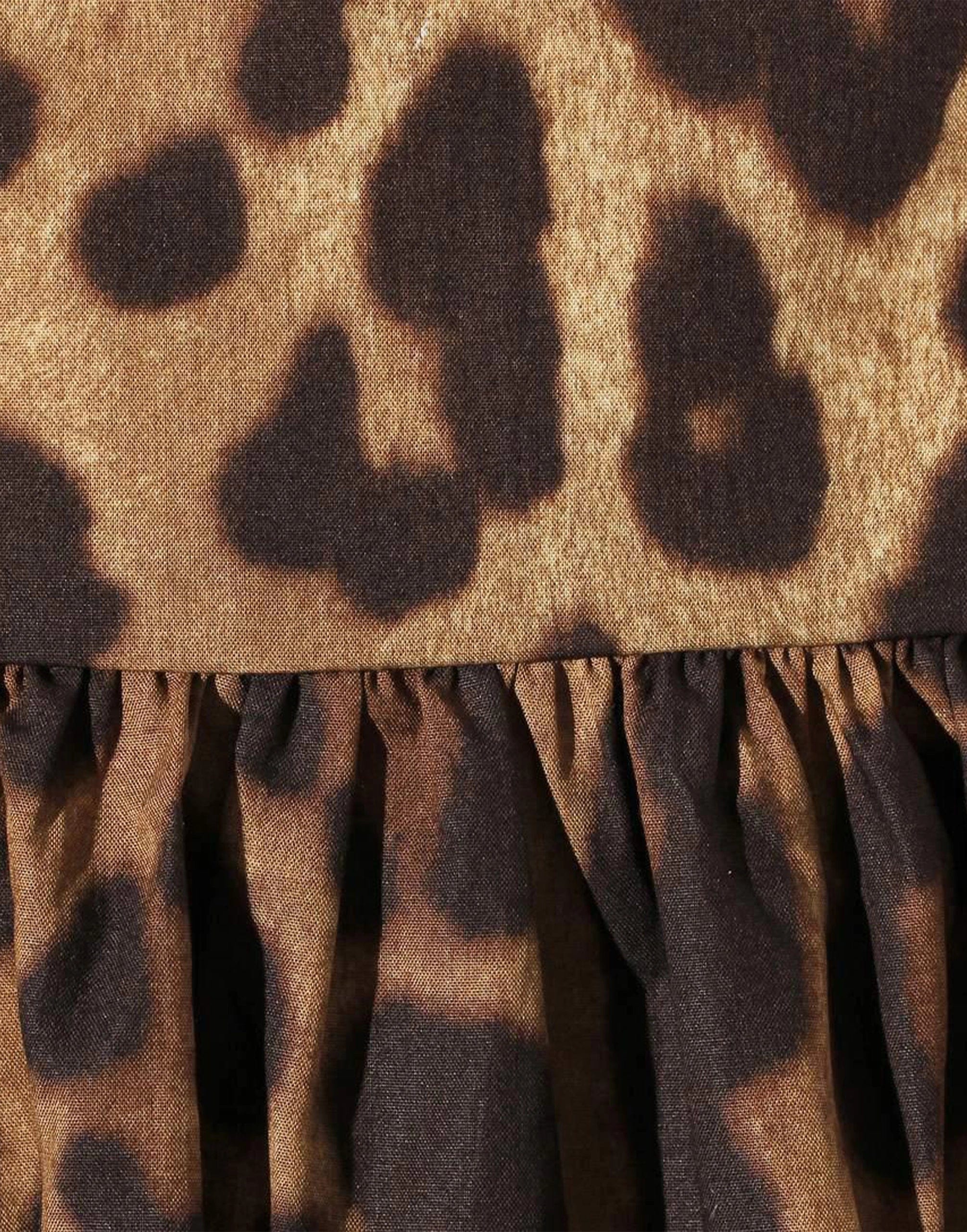 Dolce & Gabbana Dress In Printed Cotton In Leopard