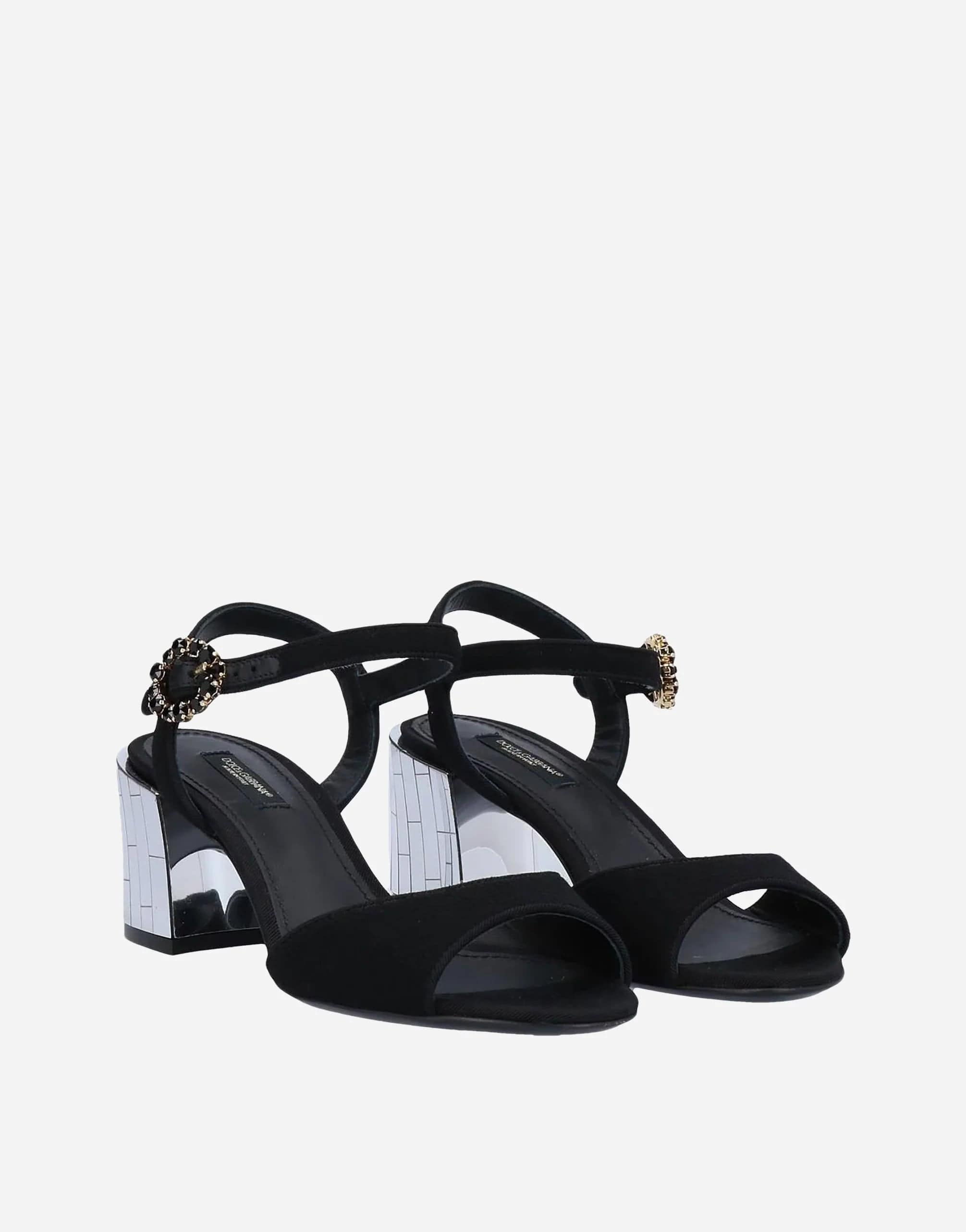 Dolce & Gabbana Crystal Embellished Two-Tone Ankle Strap Sandals