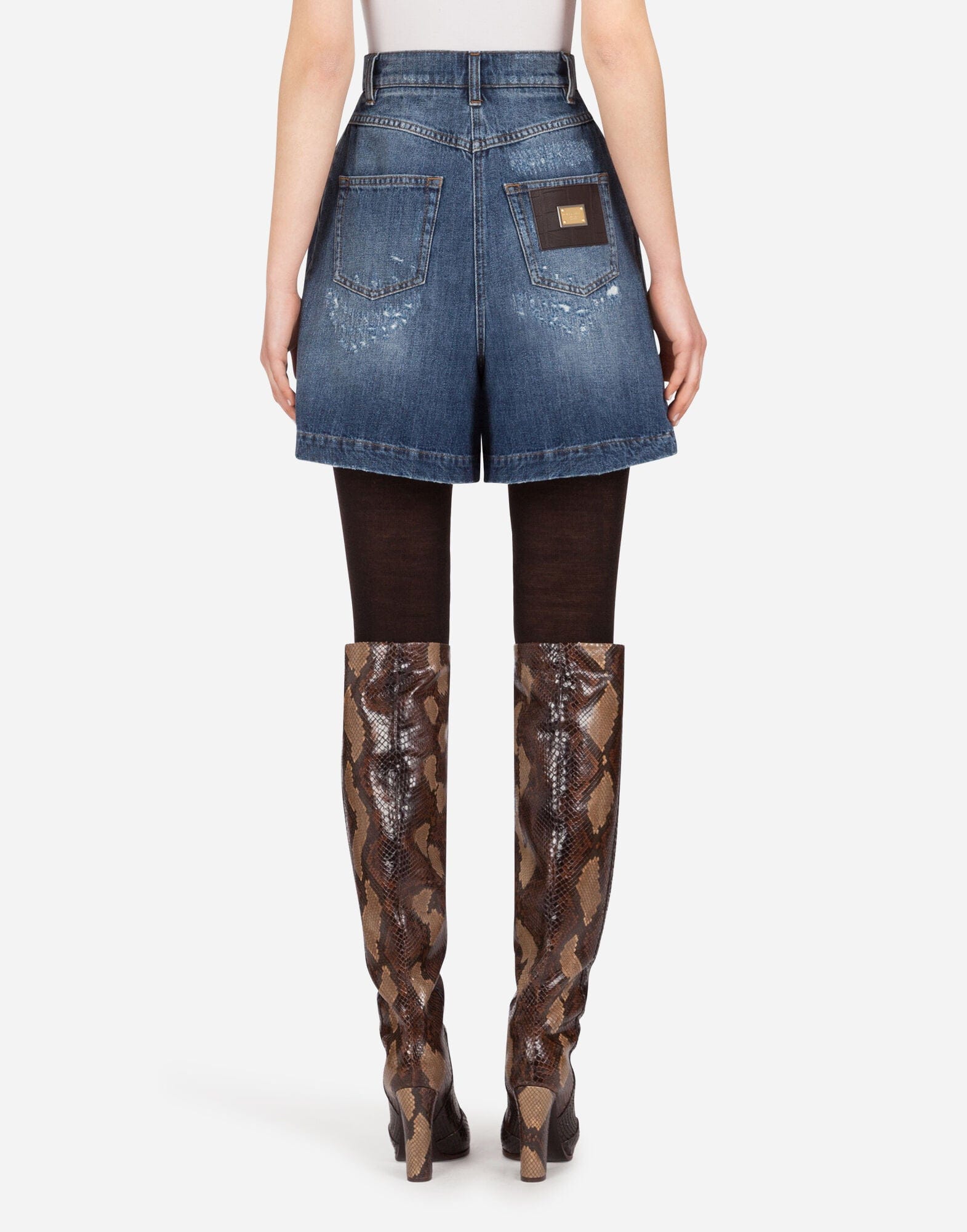 Dolce & Gabbana Denim Shorts With Rips