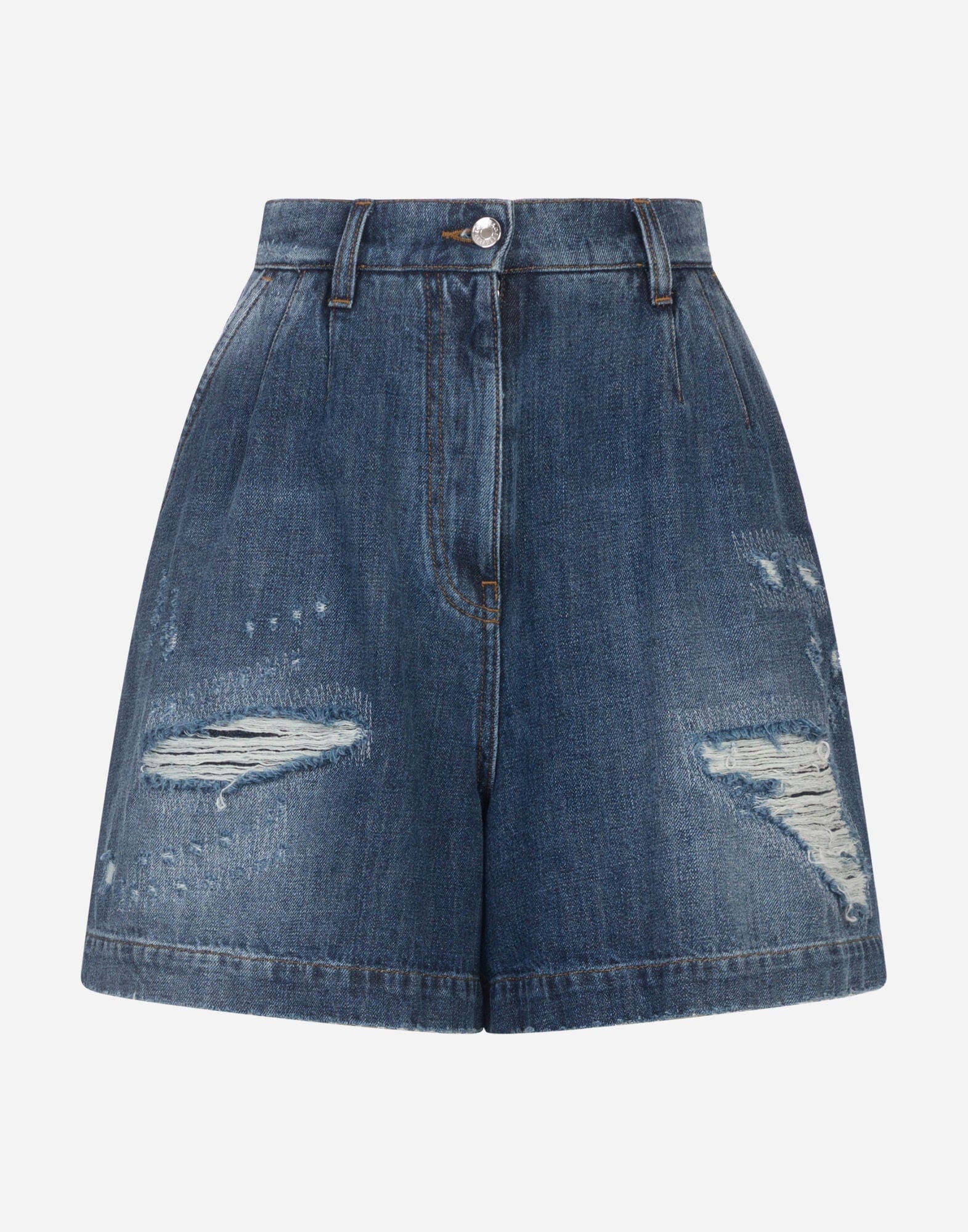Dolce & Gabbana Denim Shorts With Rips