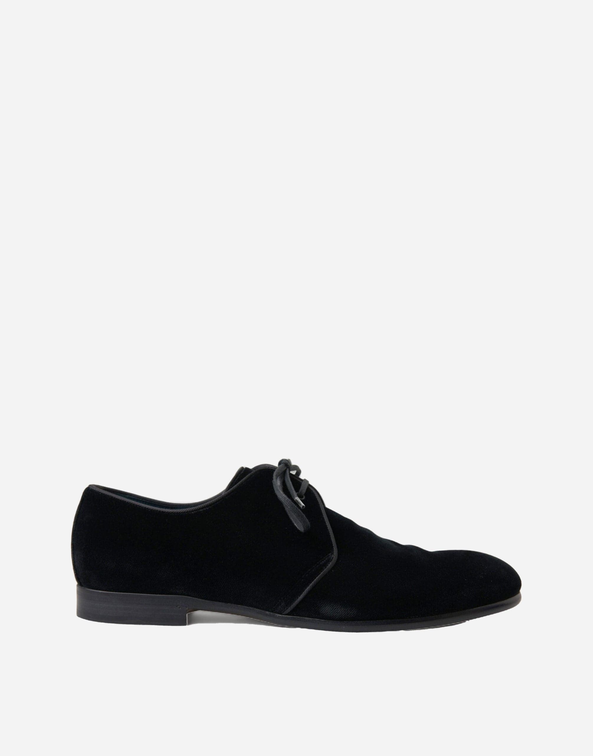 Lace Up Derby Shoes In Velvet