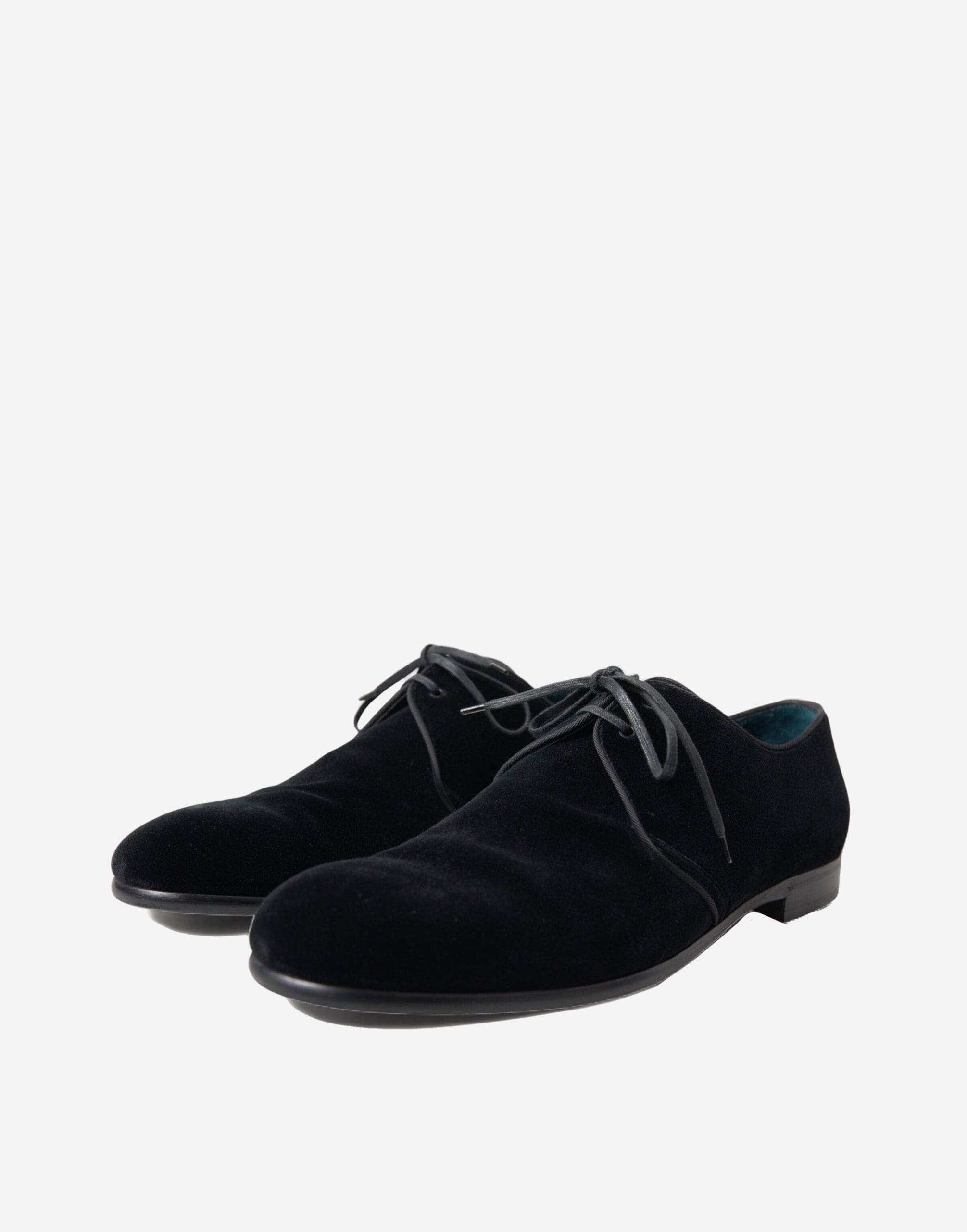 Dolce & Gabbana Lace Up Derby Shoes In Velvet