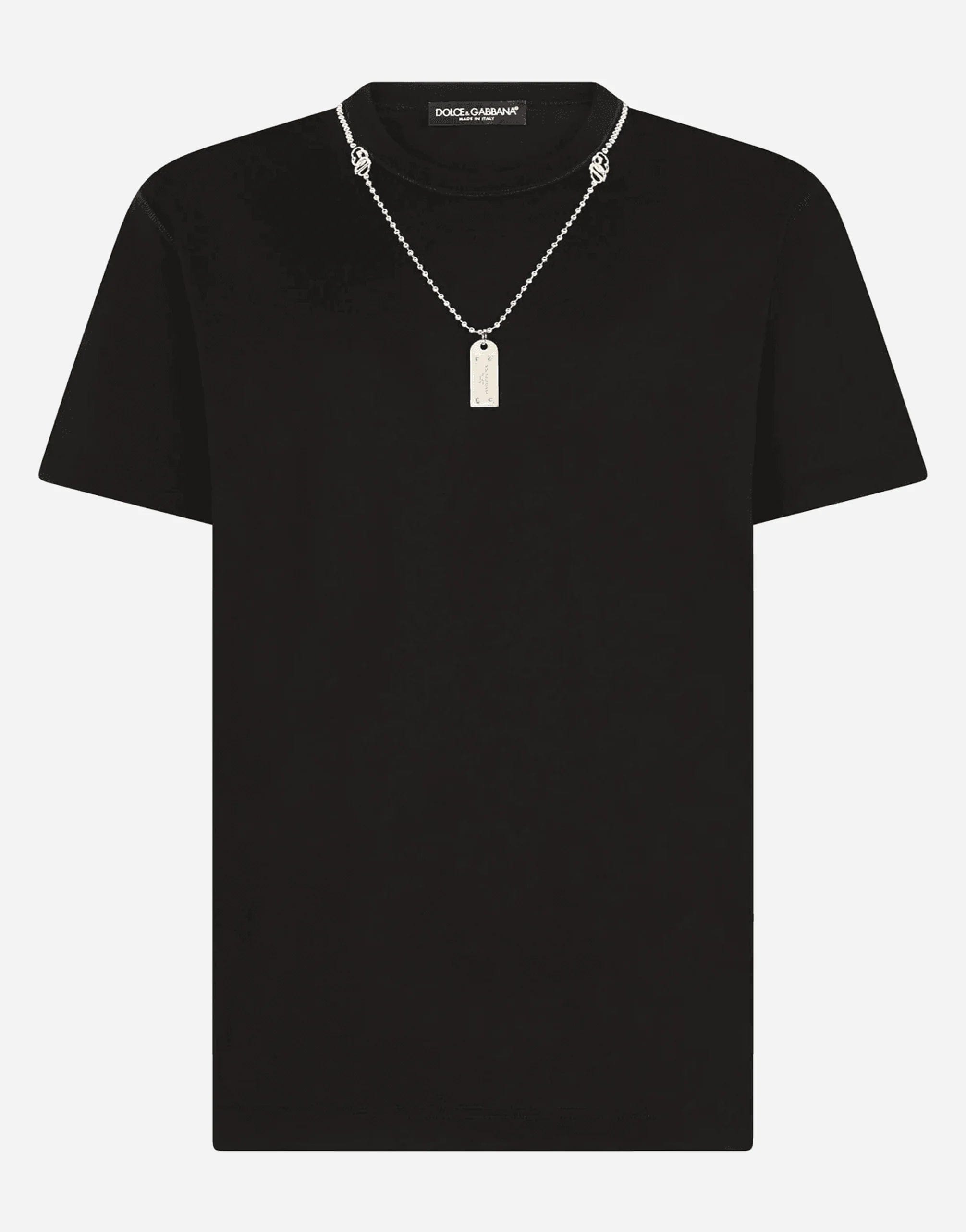 Dolce & Gabbana Logo Engraved Chain T-Shirt