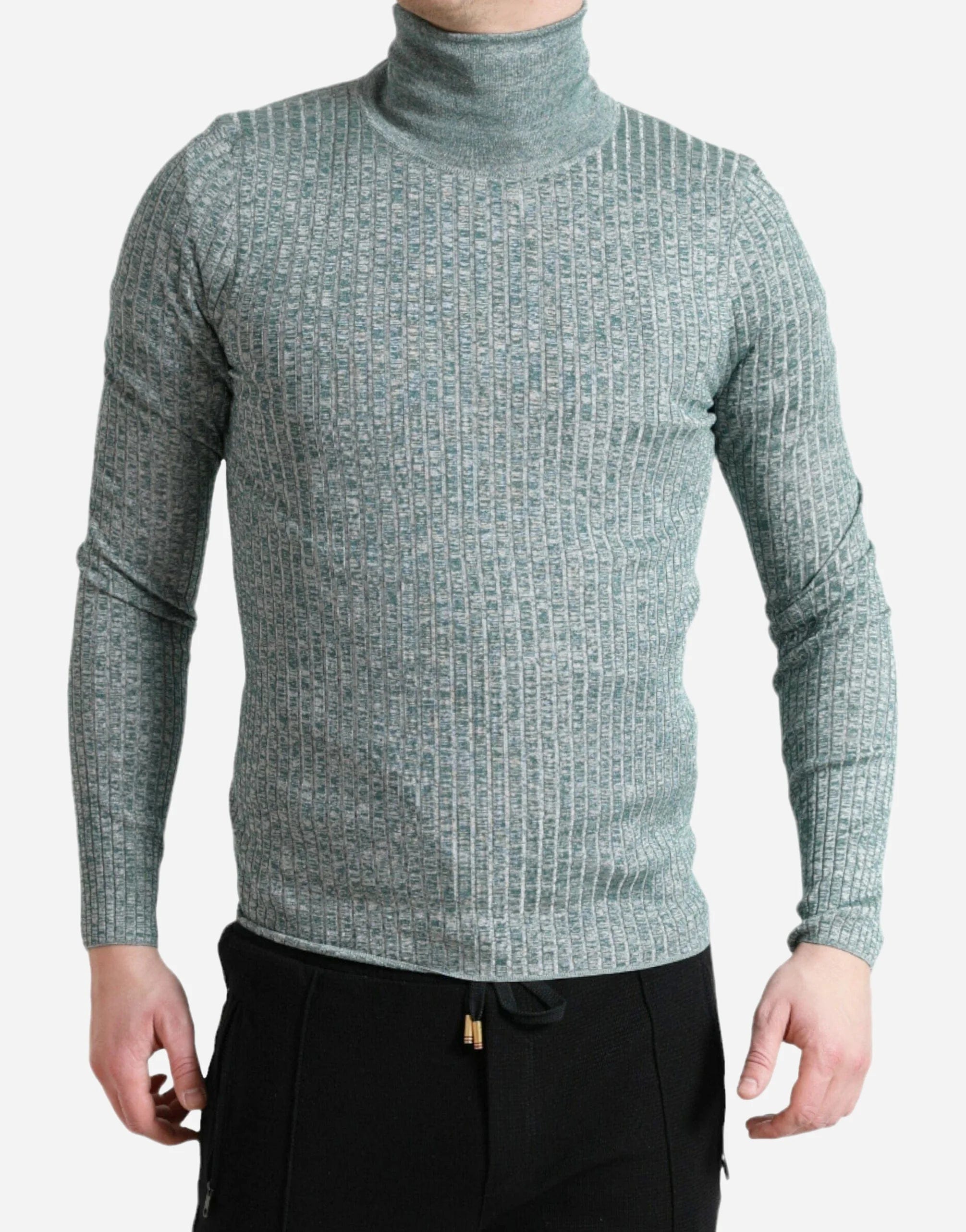 Ribbed Turtleneck Pullover Sweater
