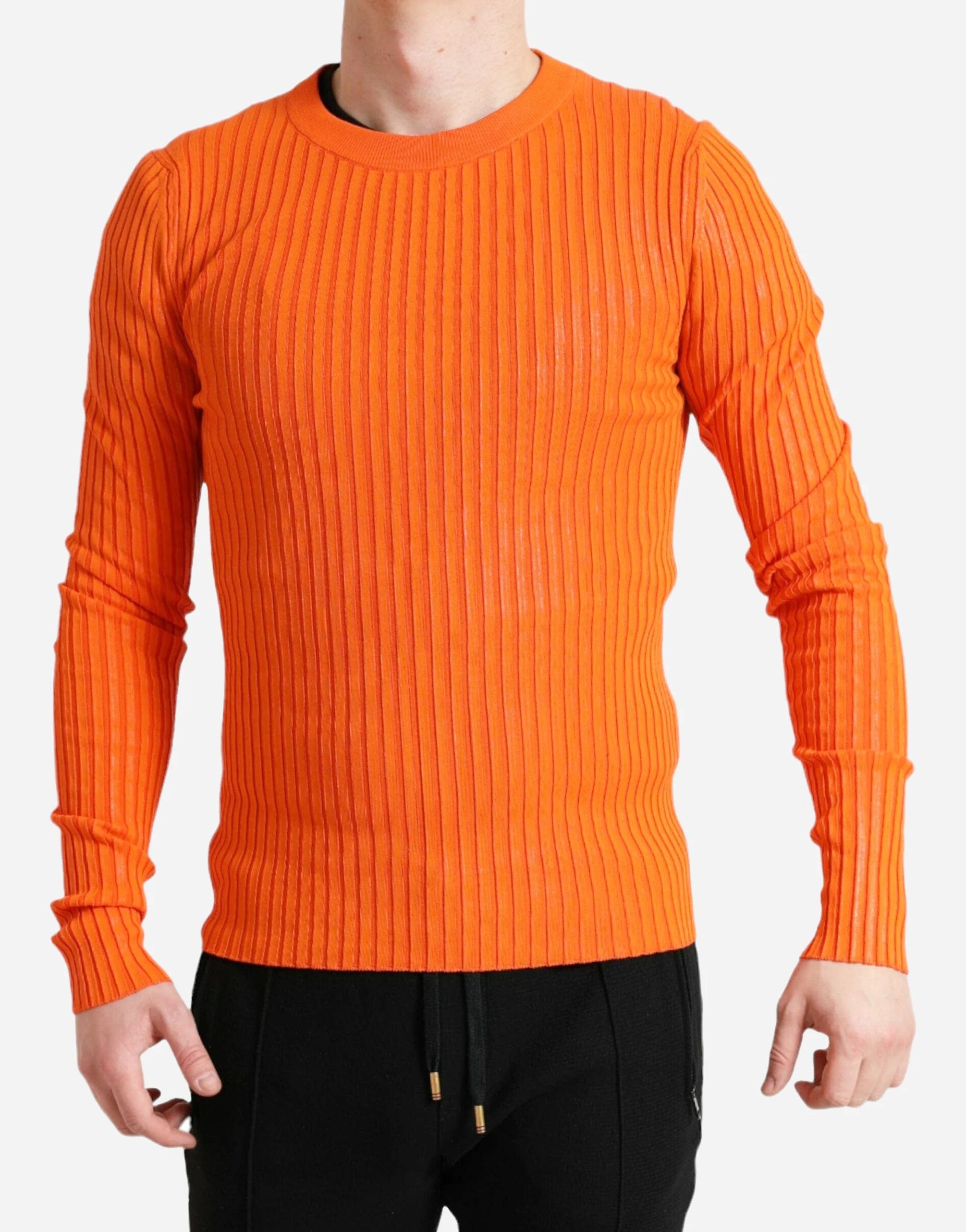 Dolce & Gabbana Ribbed Crewneck Cotton Sweater