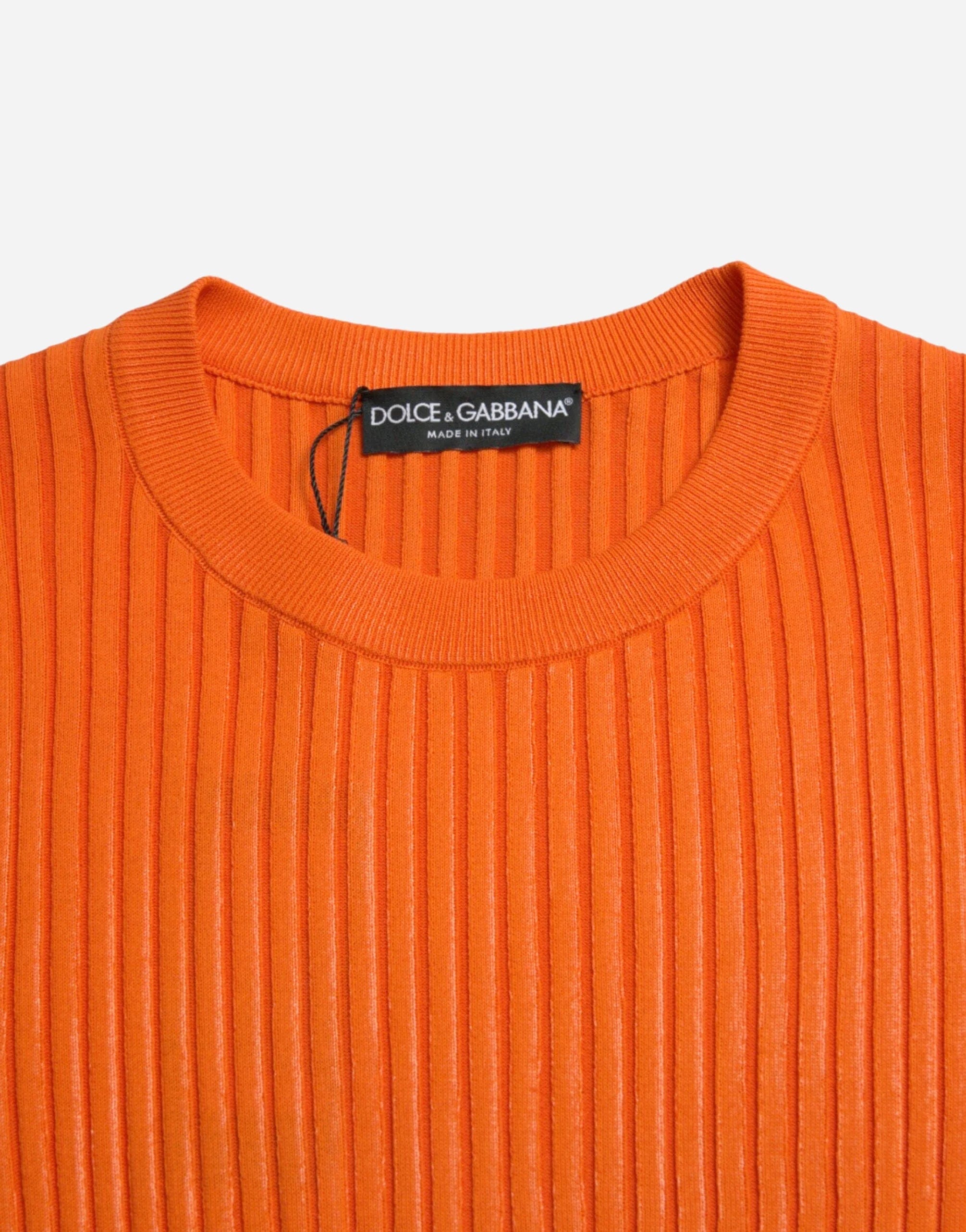 Dolce & Gabbana Ribbed Crewneck Cotton Sweater