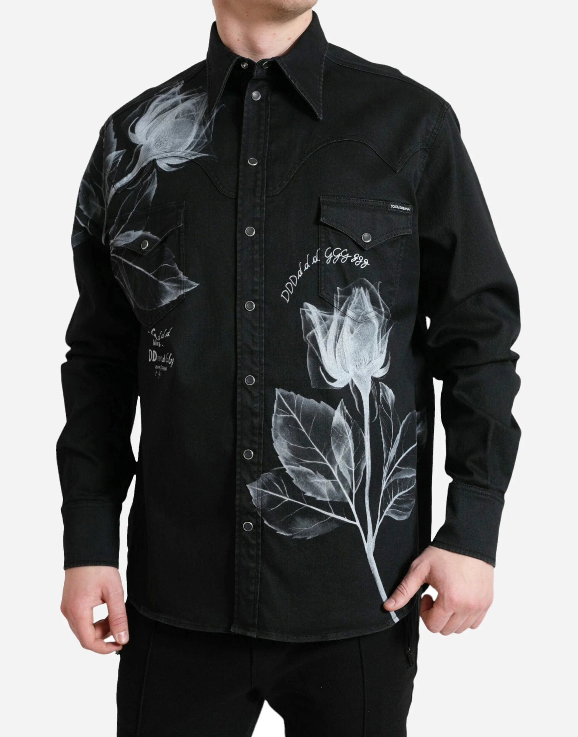 Dolce & Gabbana DG Floral-Print Spread Collar Shirt
