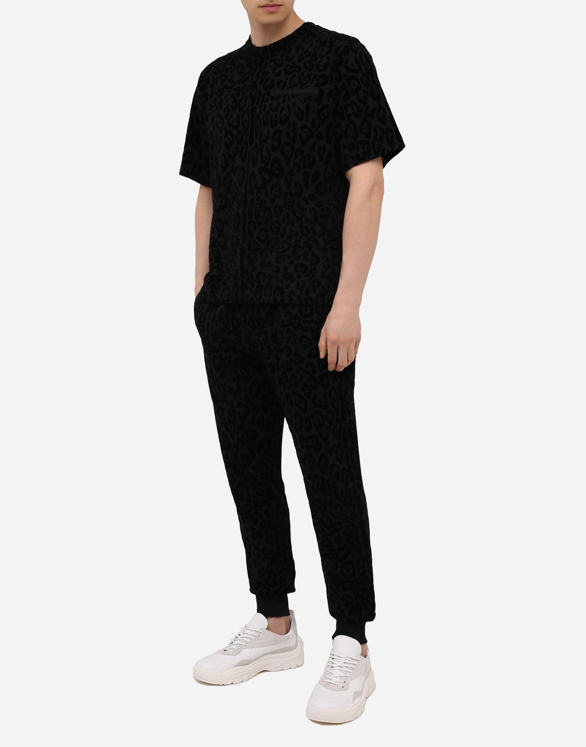 Dolce & Gabbana Leopard-Flock Cotton Jogging Pants
