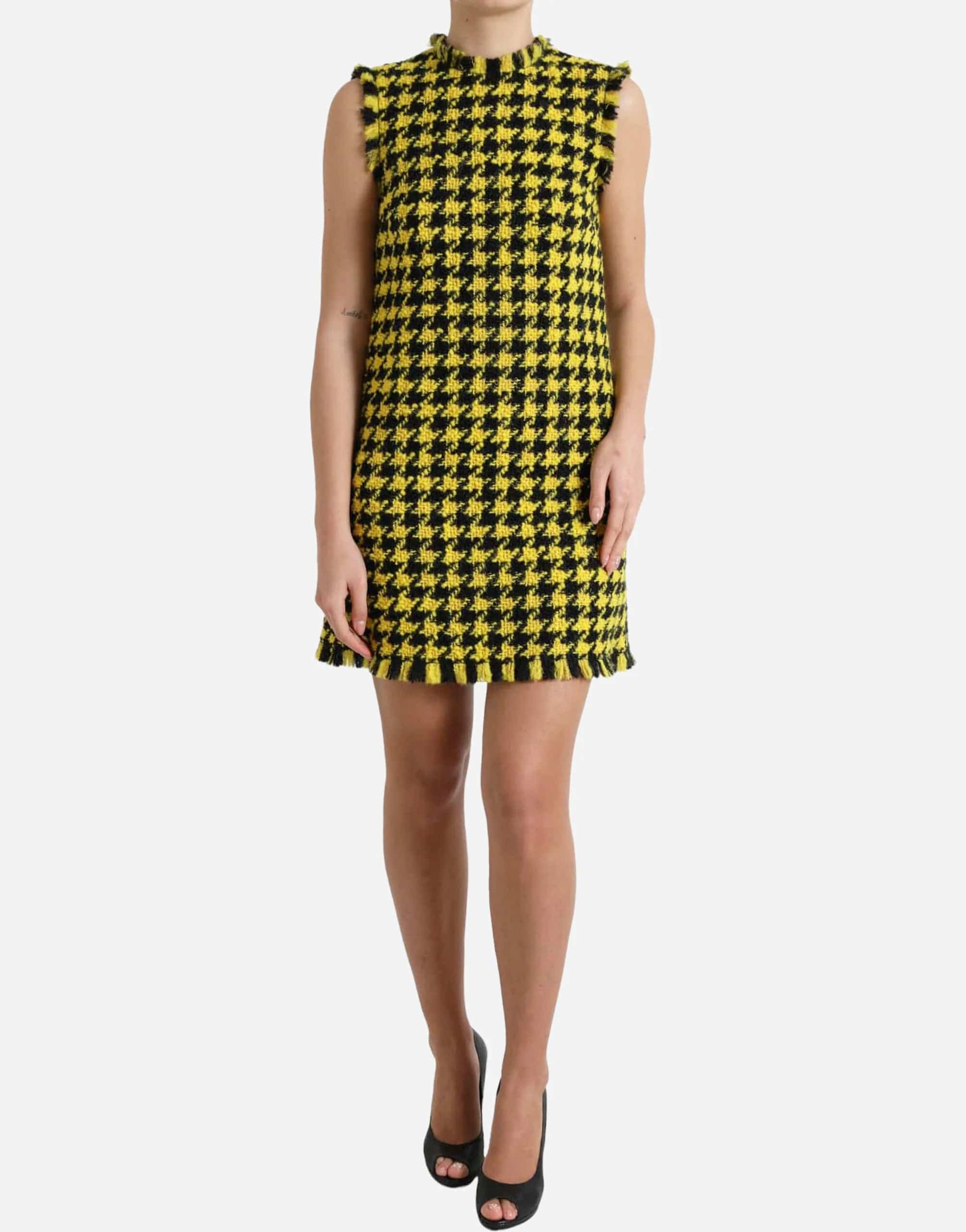 Dolce & Gabbana Houndstooth Sleeveless Mini Dress