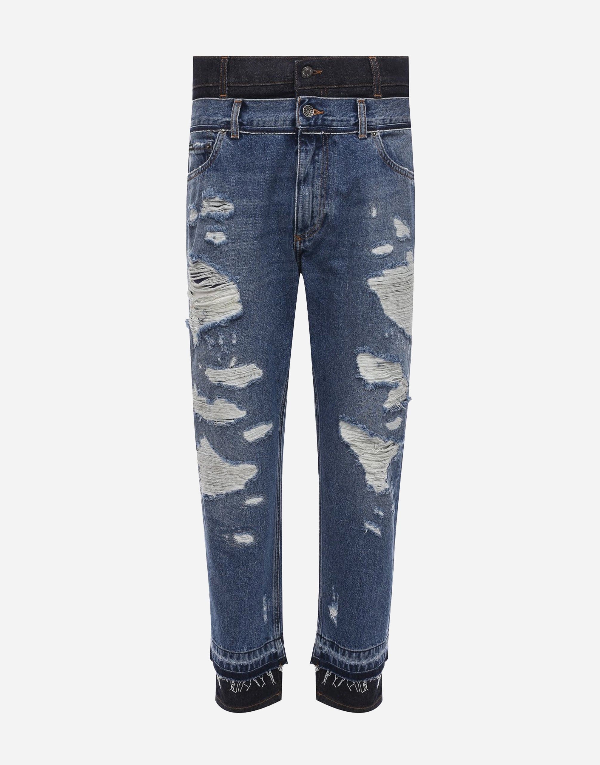 Dolce & Gabbana Layered Distressed Jeans
