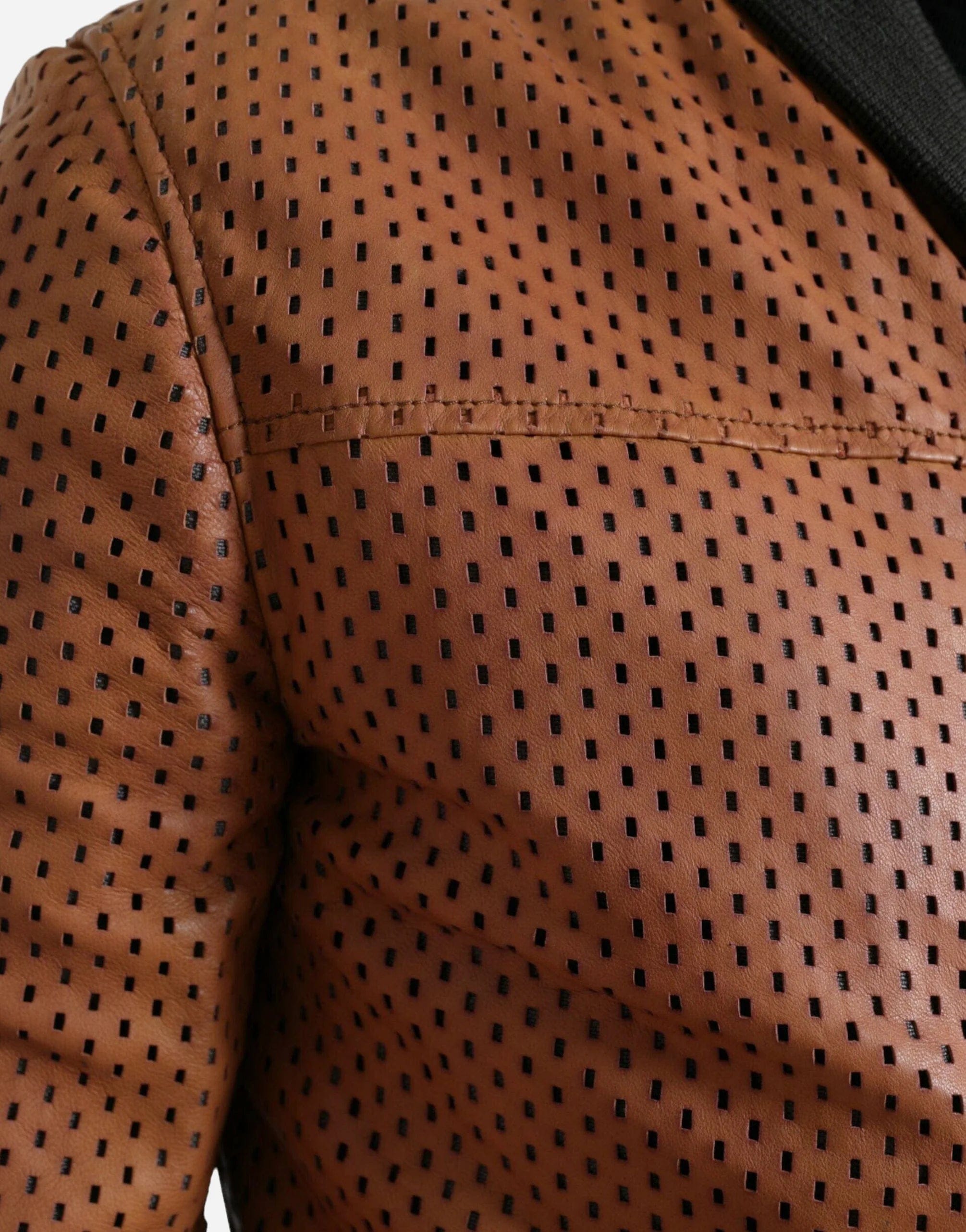 Dolce & Gabbana Perforated Leather Bomber Jacket