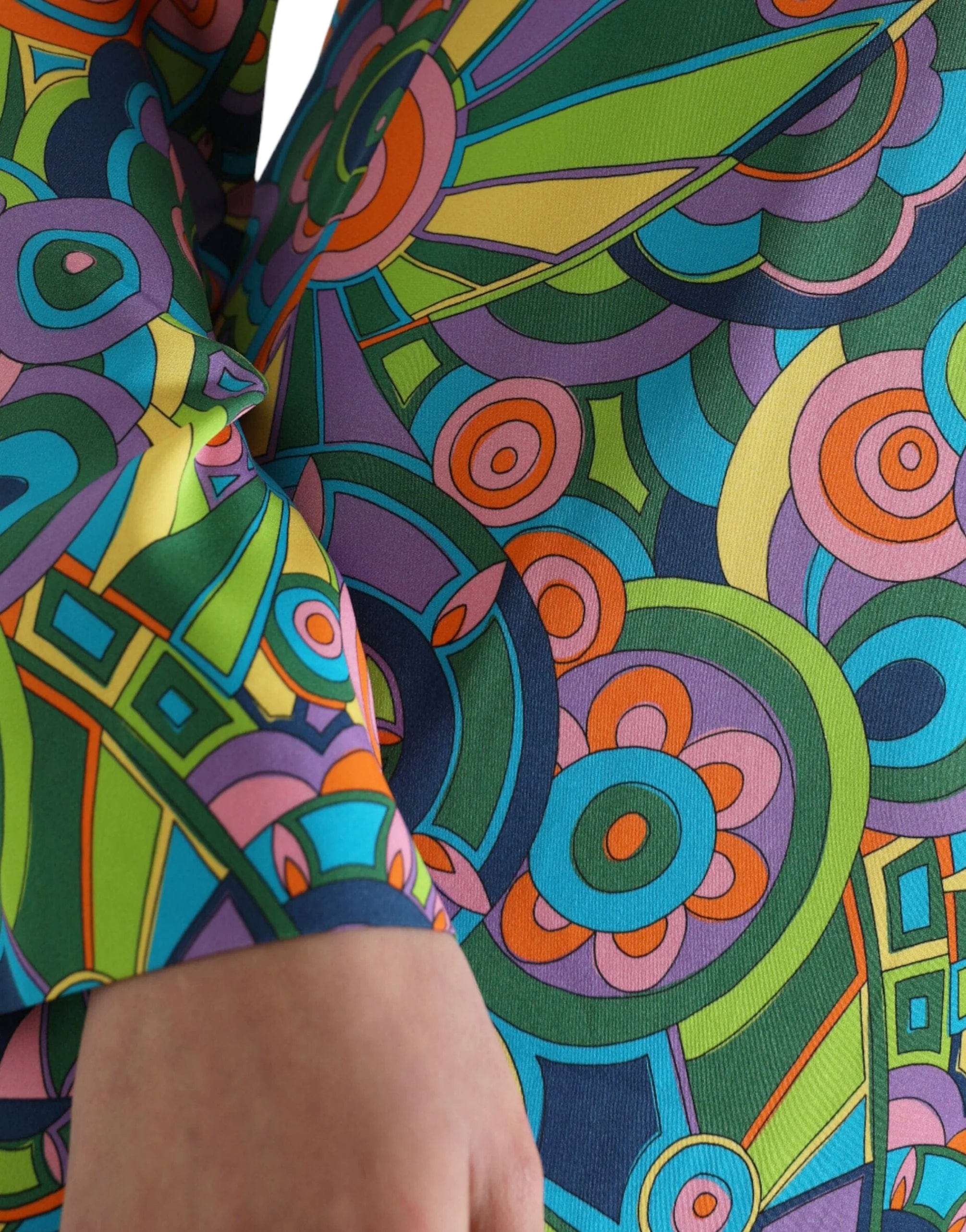 Dolce & Gabbana Geometric Print Crystal Embellished Mini Dress