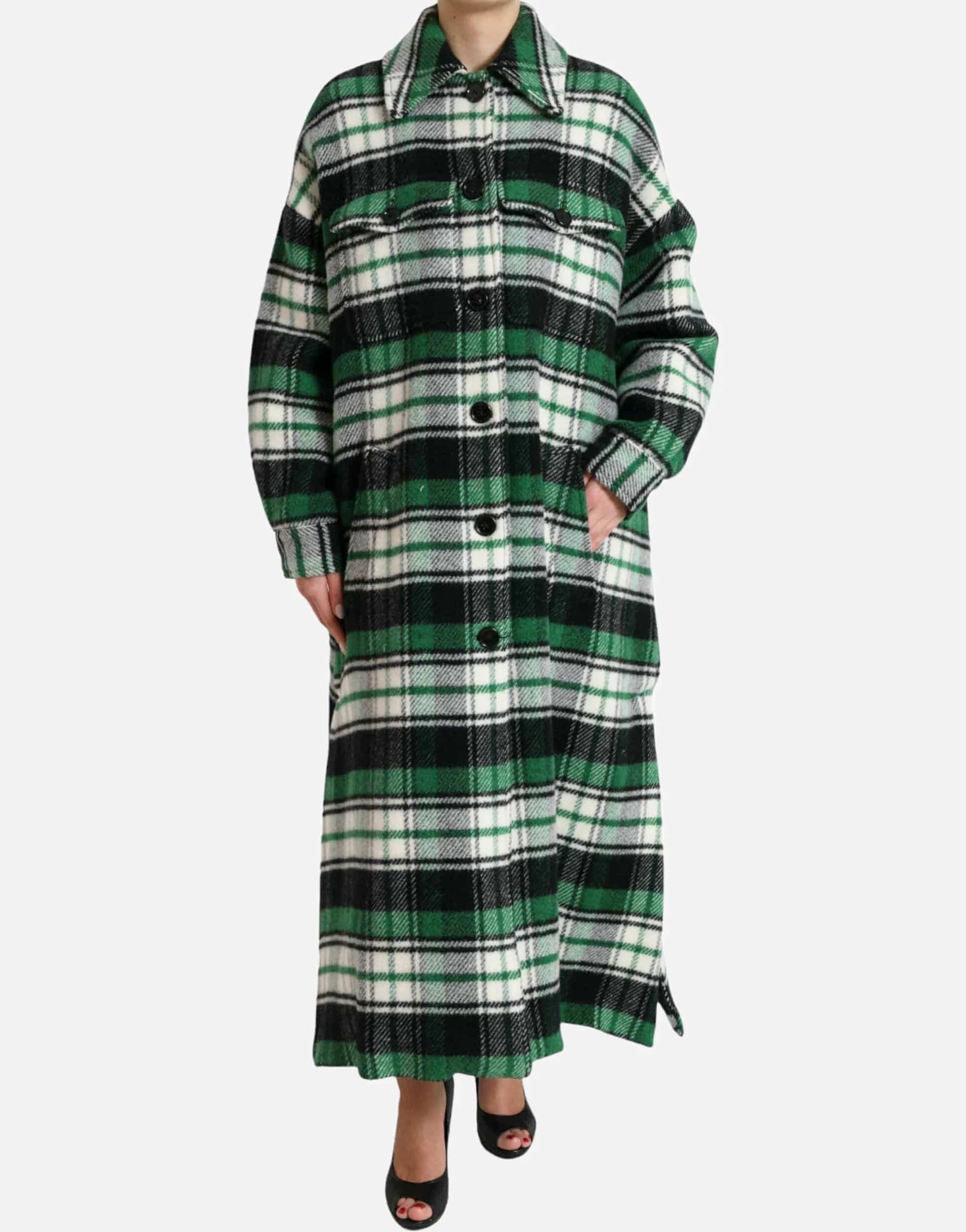 Dolce & Gabbana Check Plaid Trench Coat