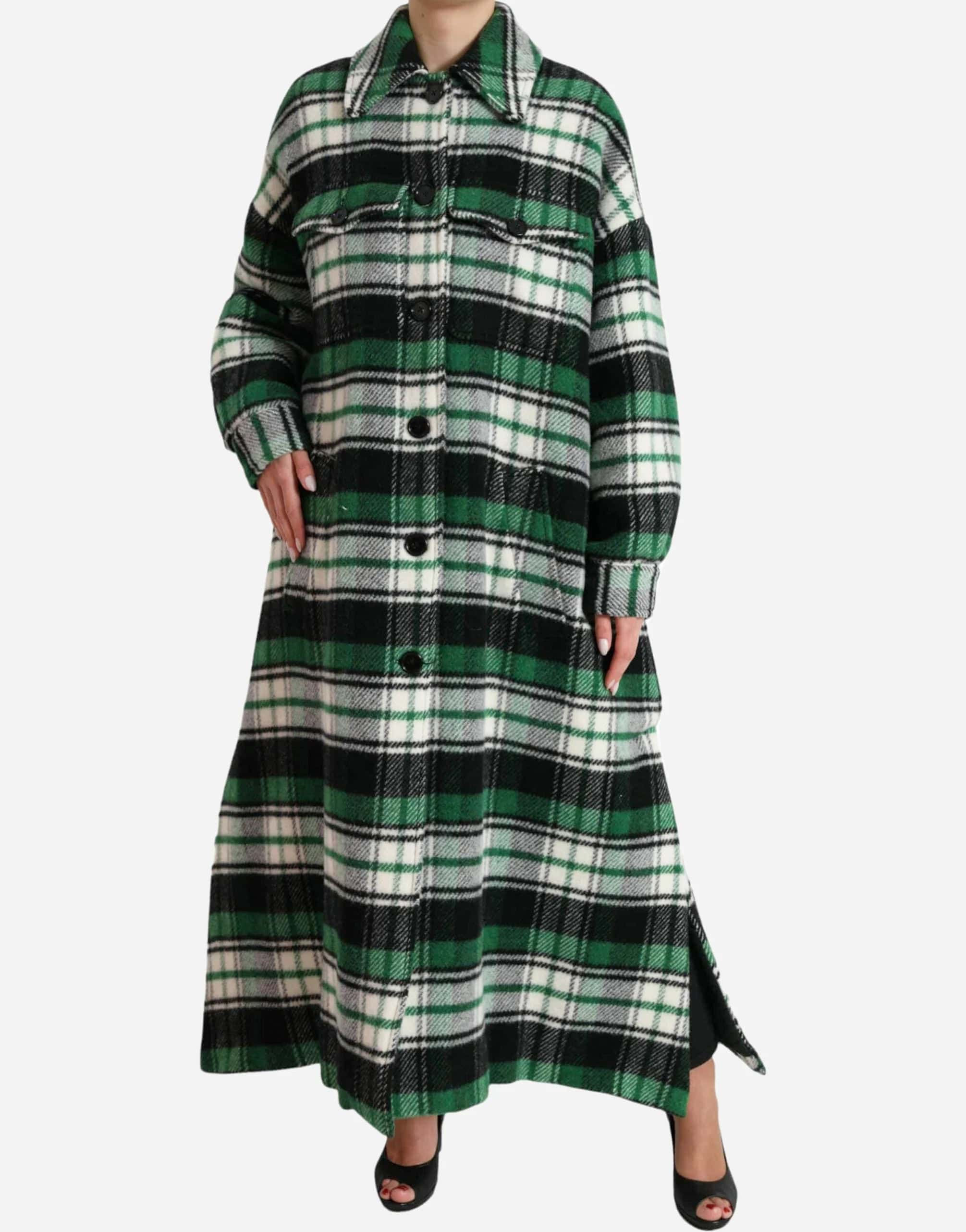 Dolce & Gabbana Check Plaid Trench Coat