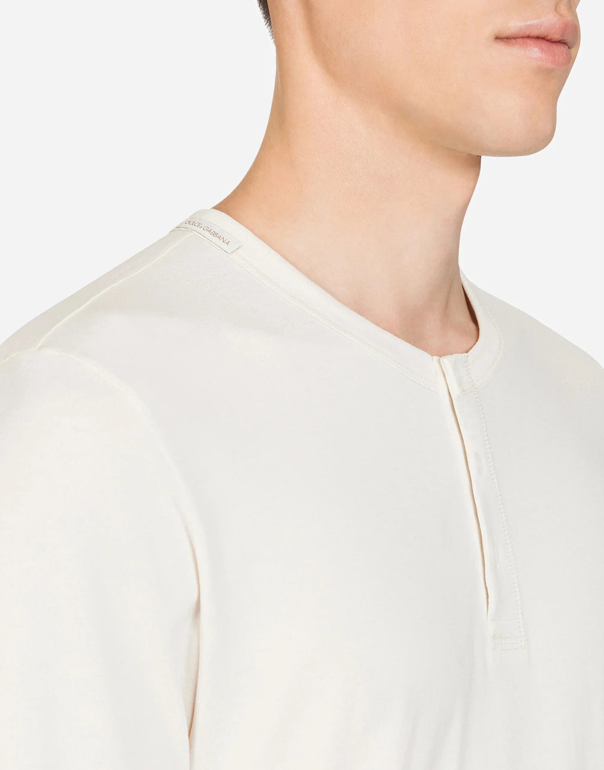 Dolce & Gabbana Grandad-Neck Sweater With Long Sleeves