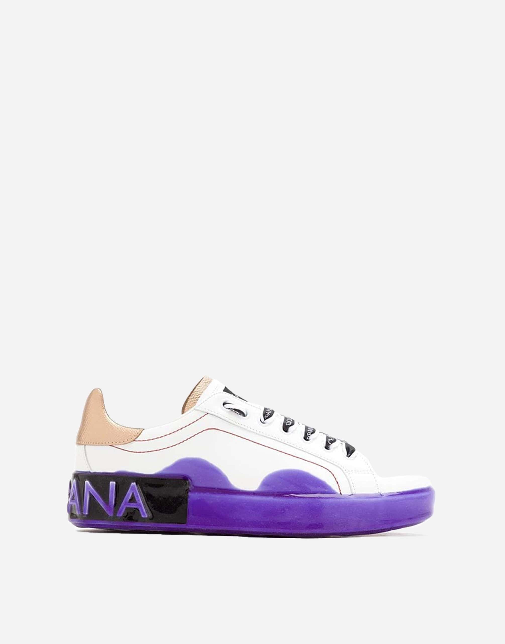 Dolce & Gabbana White Leather Portofino Low Top Sneakers Shoes