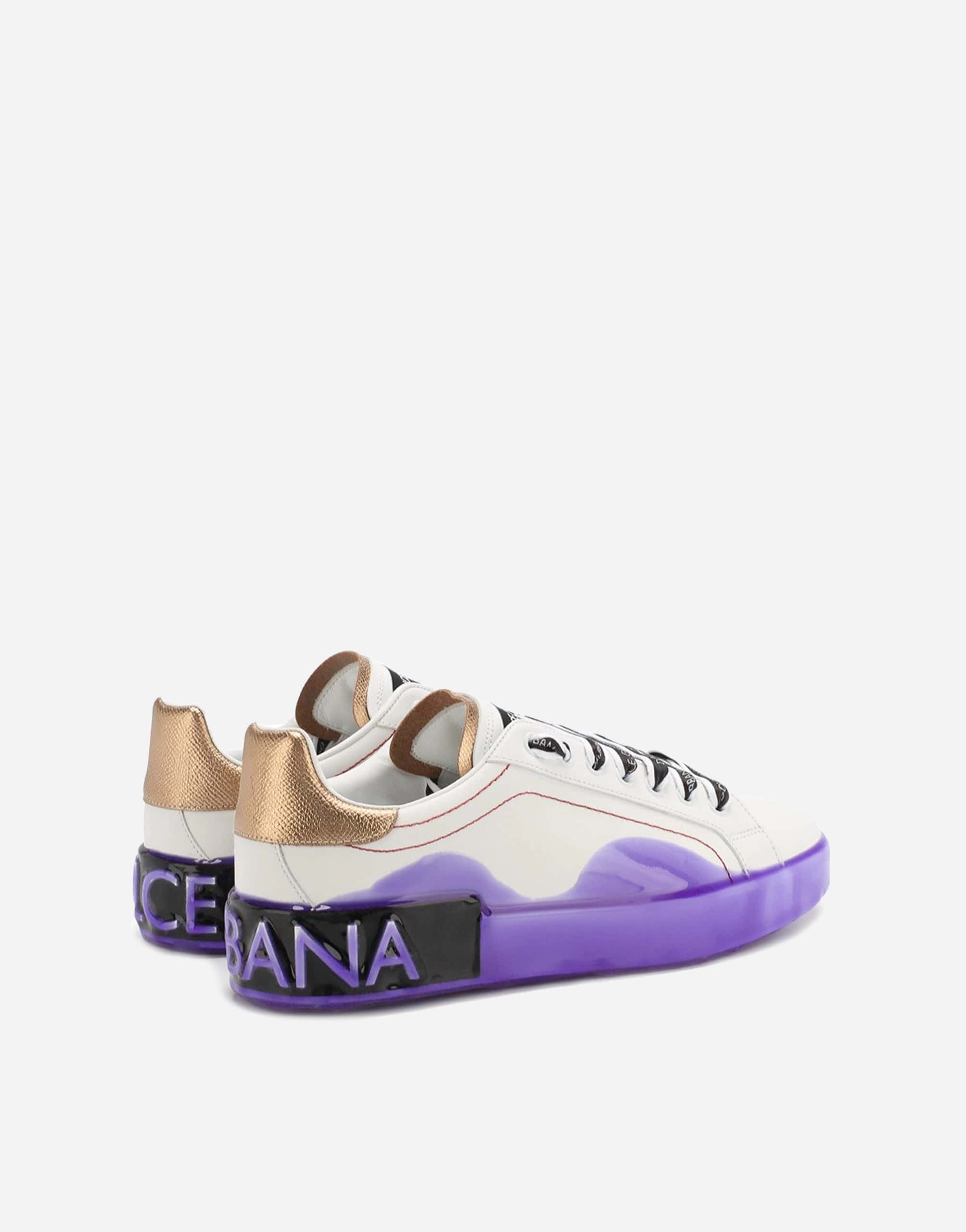 Dolce & Gabbana White Leather Portofino Low Top Sneakers Shoes