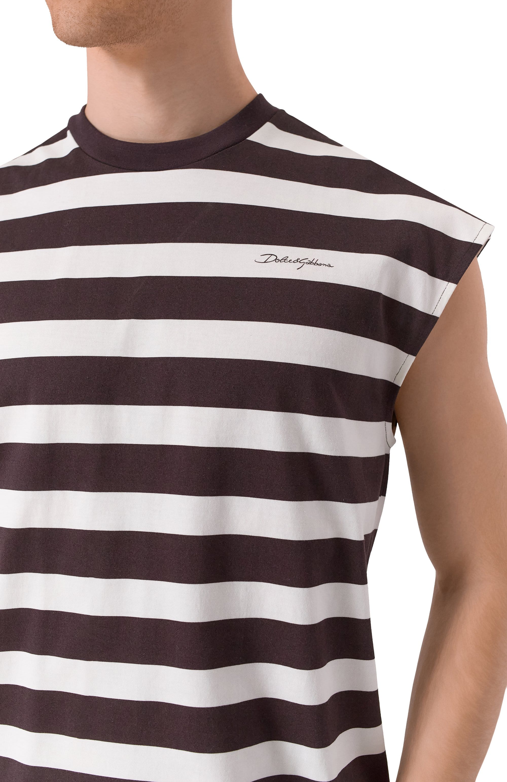 Dolce & Gabbana Logo Sleeveless Cotton T-Shirt