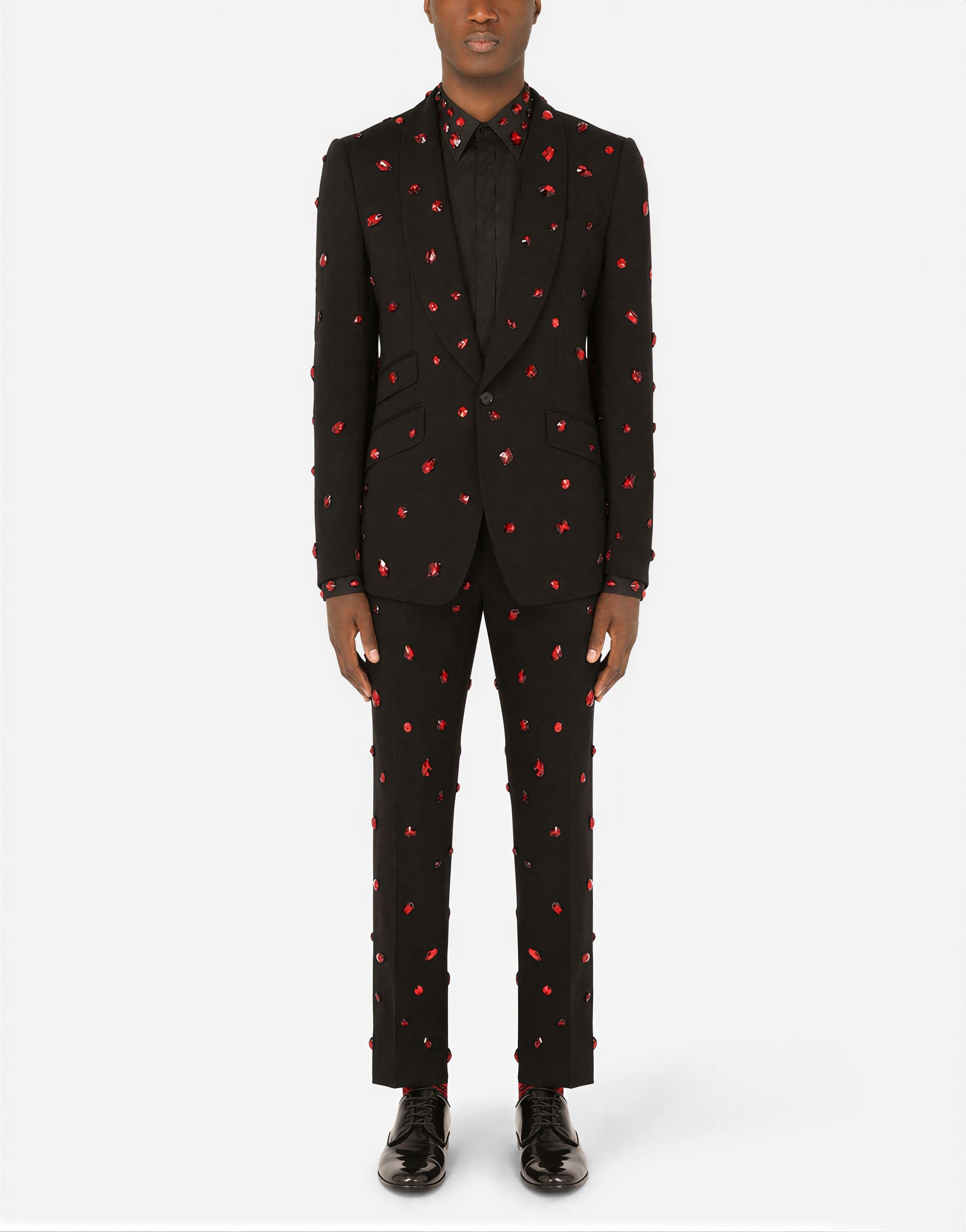 Dolce & Gabbana Completo Sicilia-Fit in lana con strass