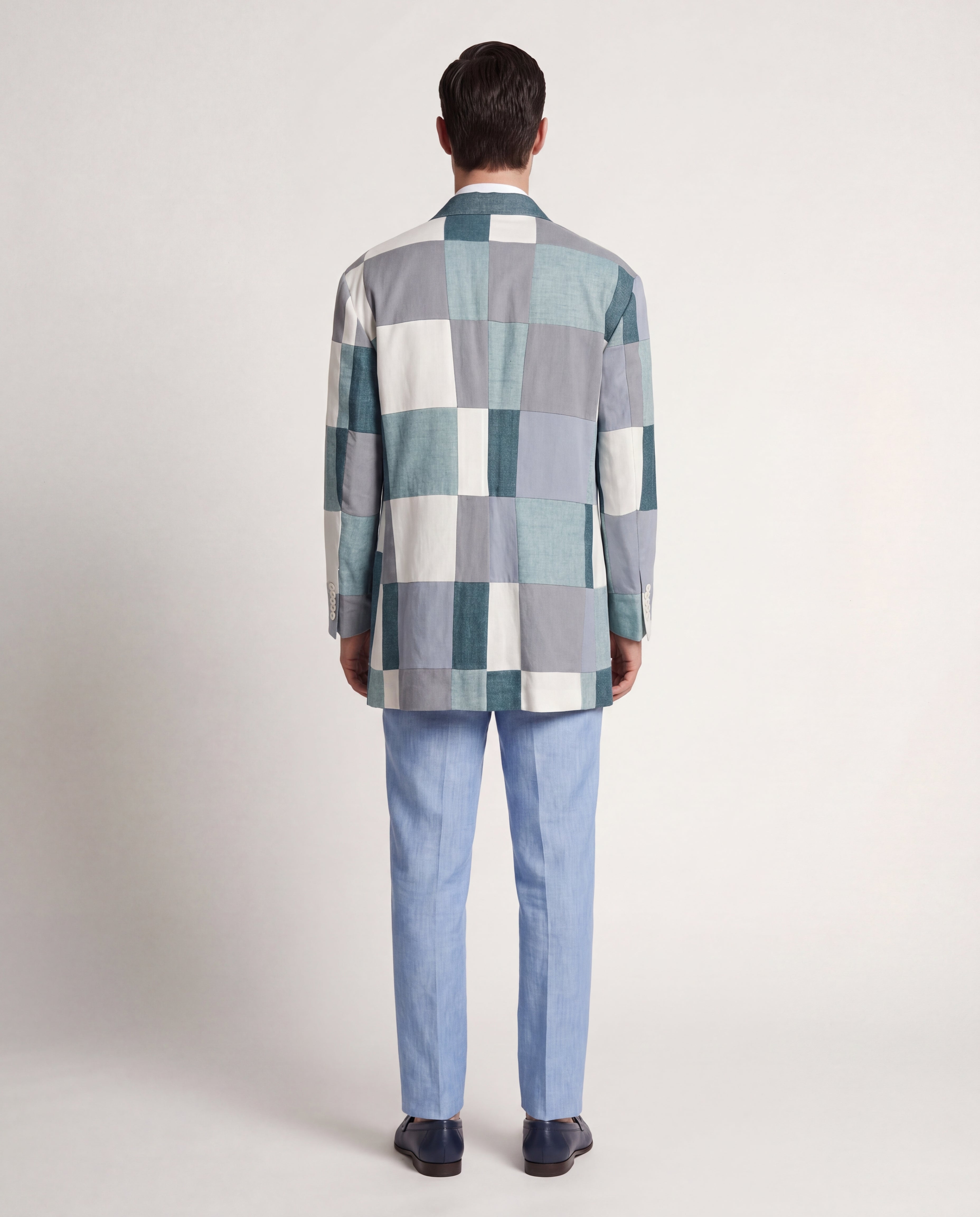 Dolce & Gabbana Patchwork Double Breasted Linen Blazer