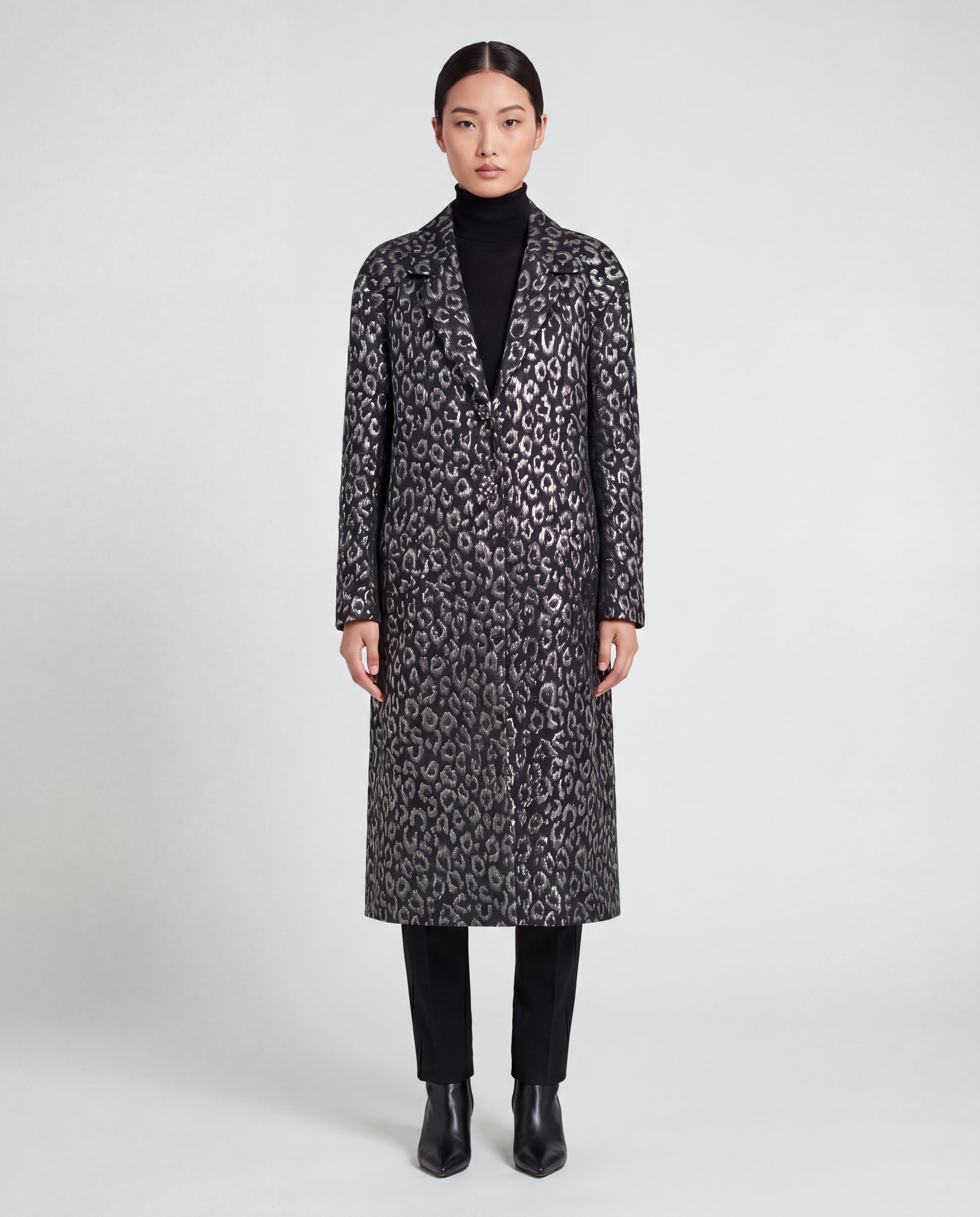 Dolce & Gabbana Metallic Leopard Pattern Long Coat - alternate view