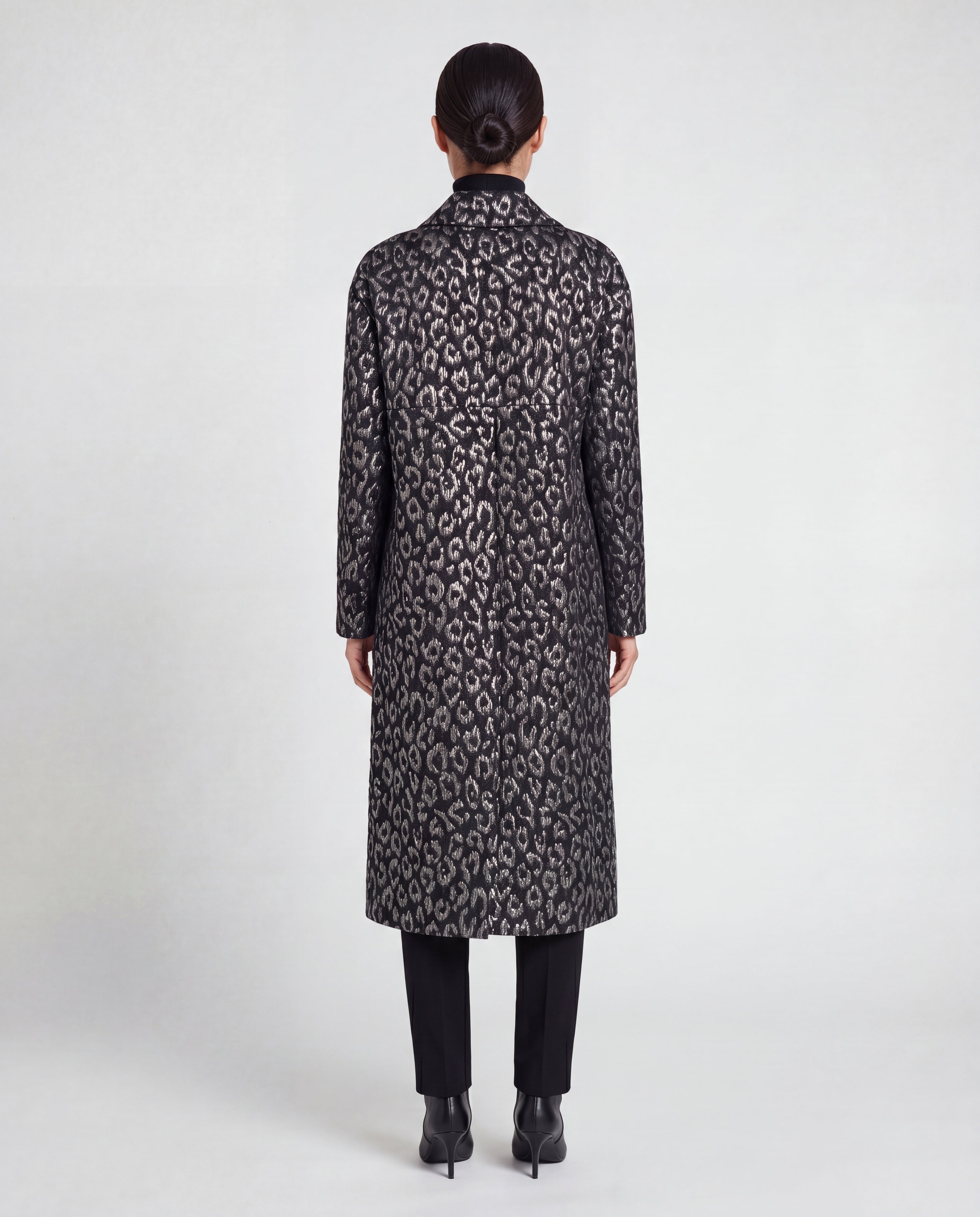 Dolce & Gabbana Metallic Leopard Pattern Long Coat