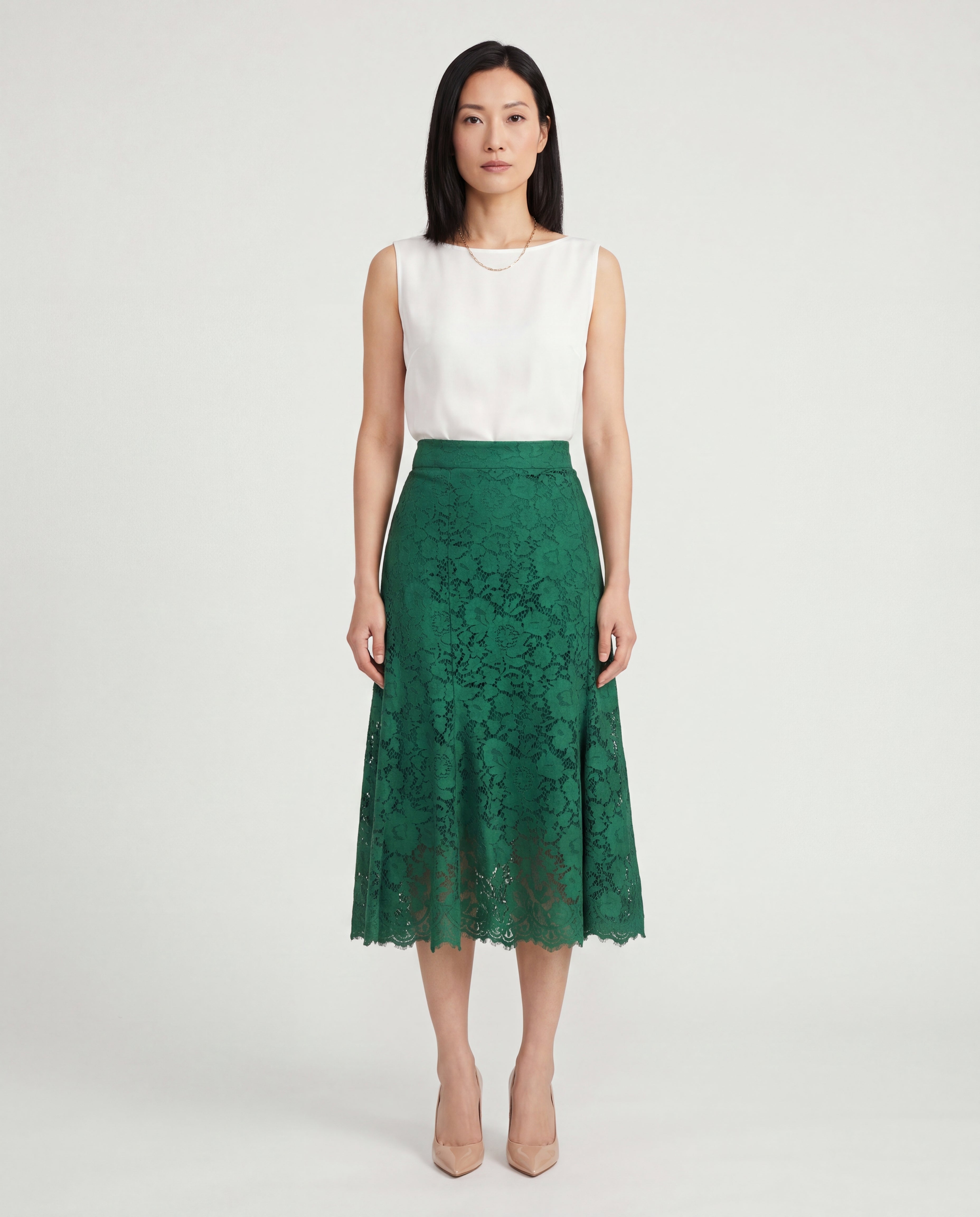 Dolce & Gabbana Floral Lace Midi Skirt - alternate view
