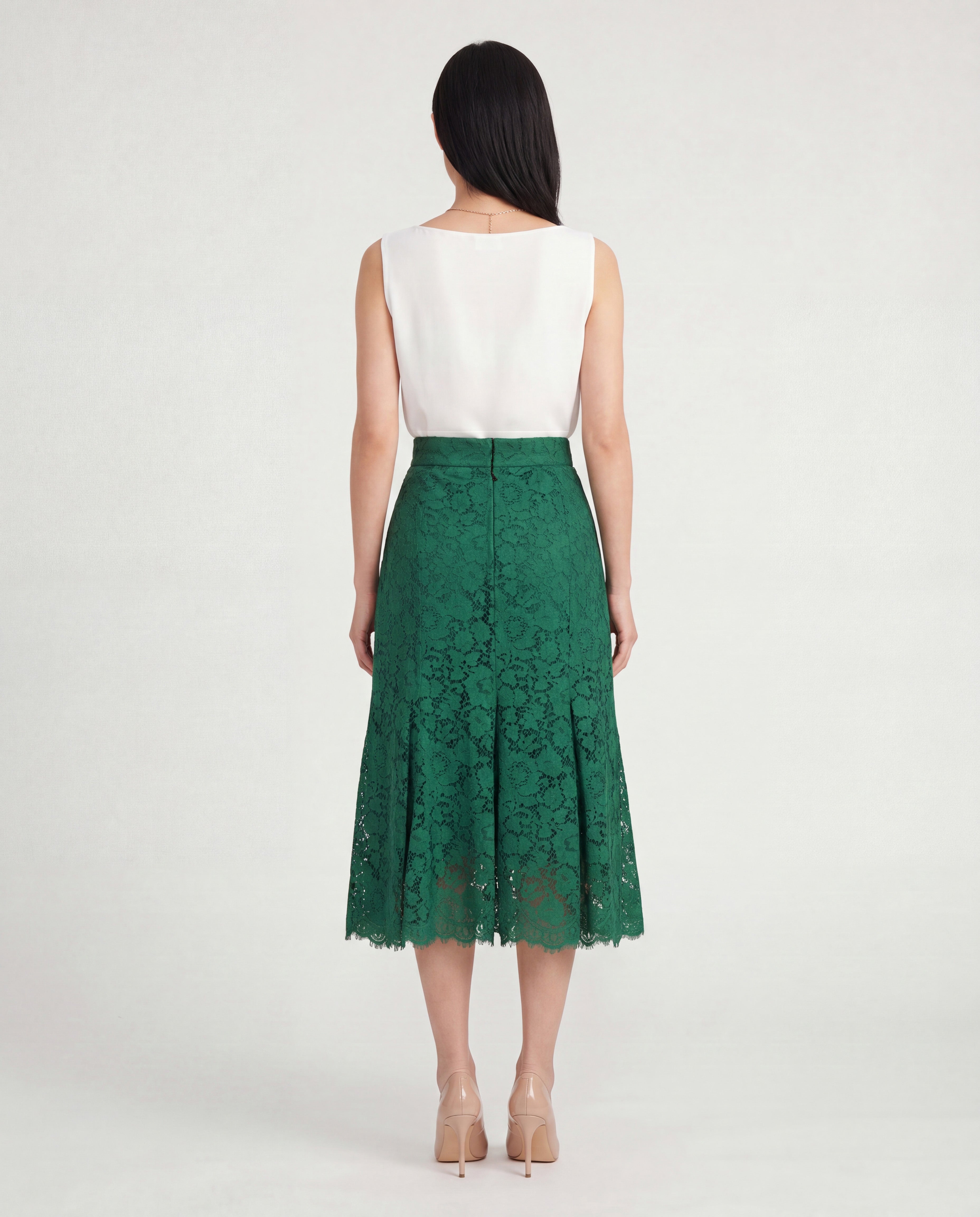 Dolce & Gabbana Floral Lace Midi Skirt