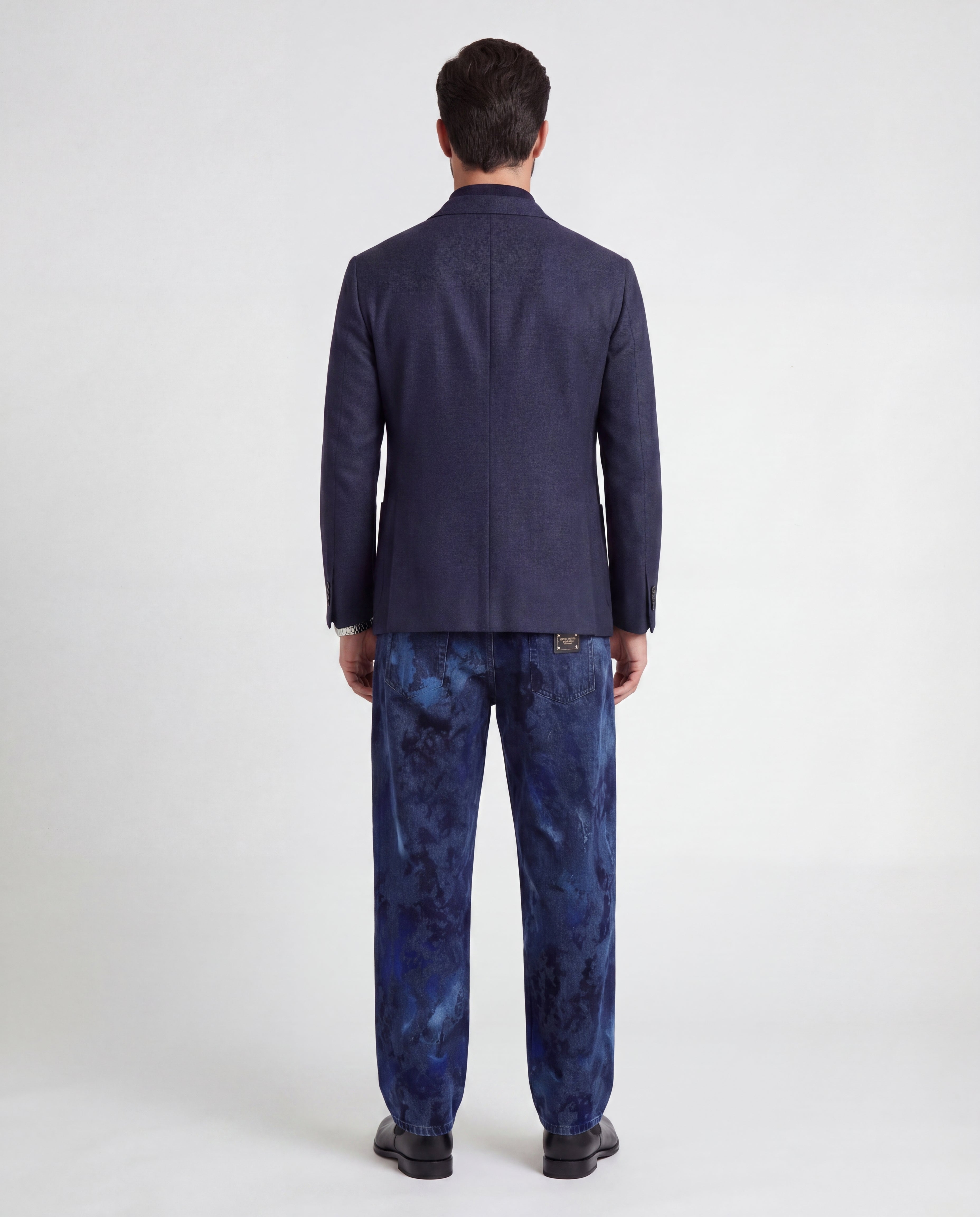 Dolce & Gabbana Marble Effect Straight-Leg Denim Jeans - alternate view